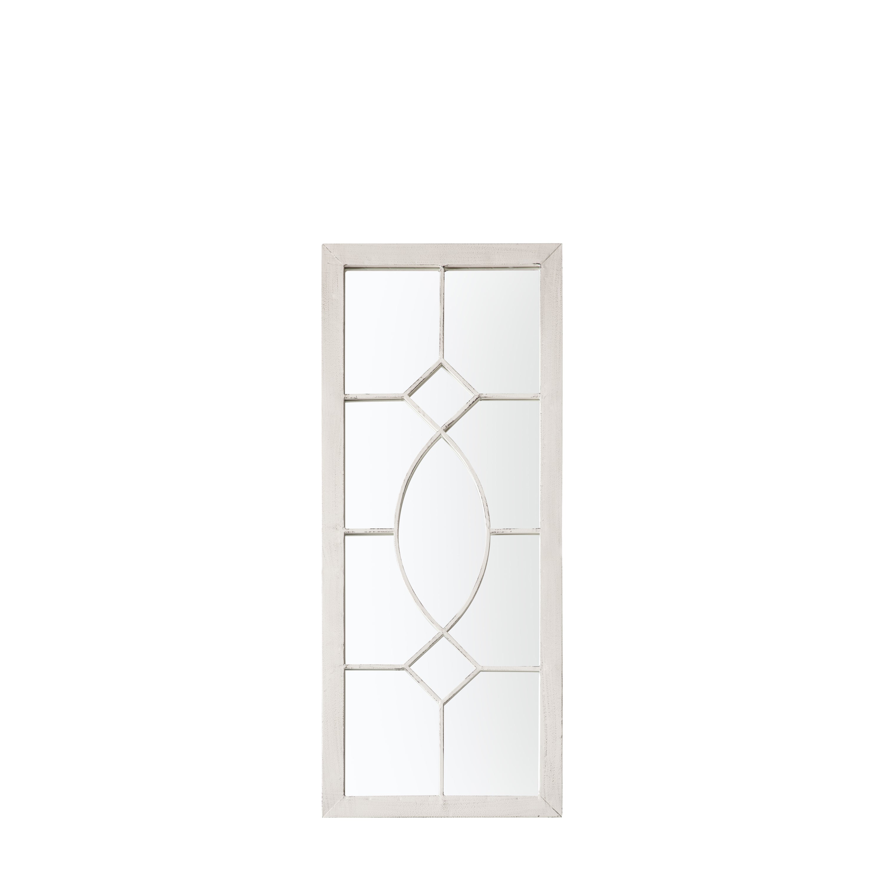 Cayton Outdoor Rectangle Mirror, White 105cm x 40cm White Price Comparisons | Compare The Build