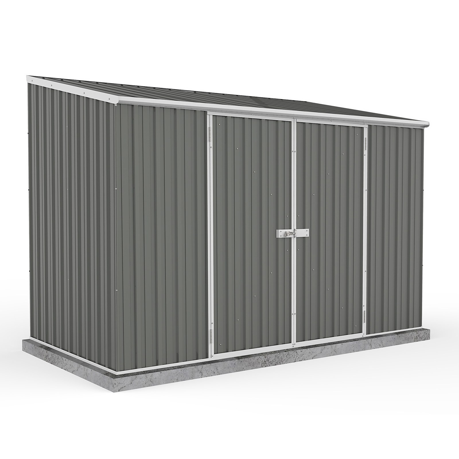 Absco 10 x 5ft Space Saver Metal Pent Shed - Grey Price Comparisons | Compare The Build