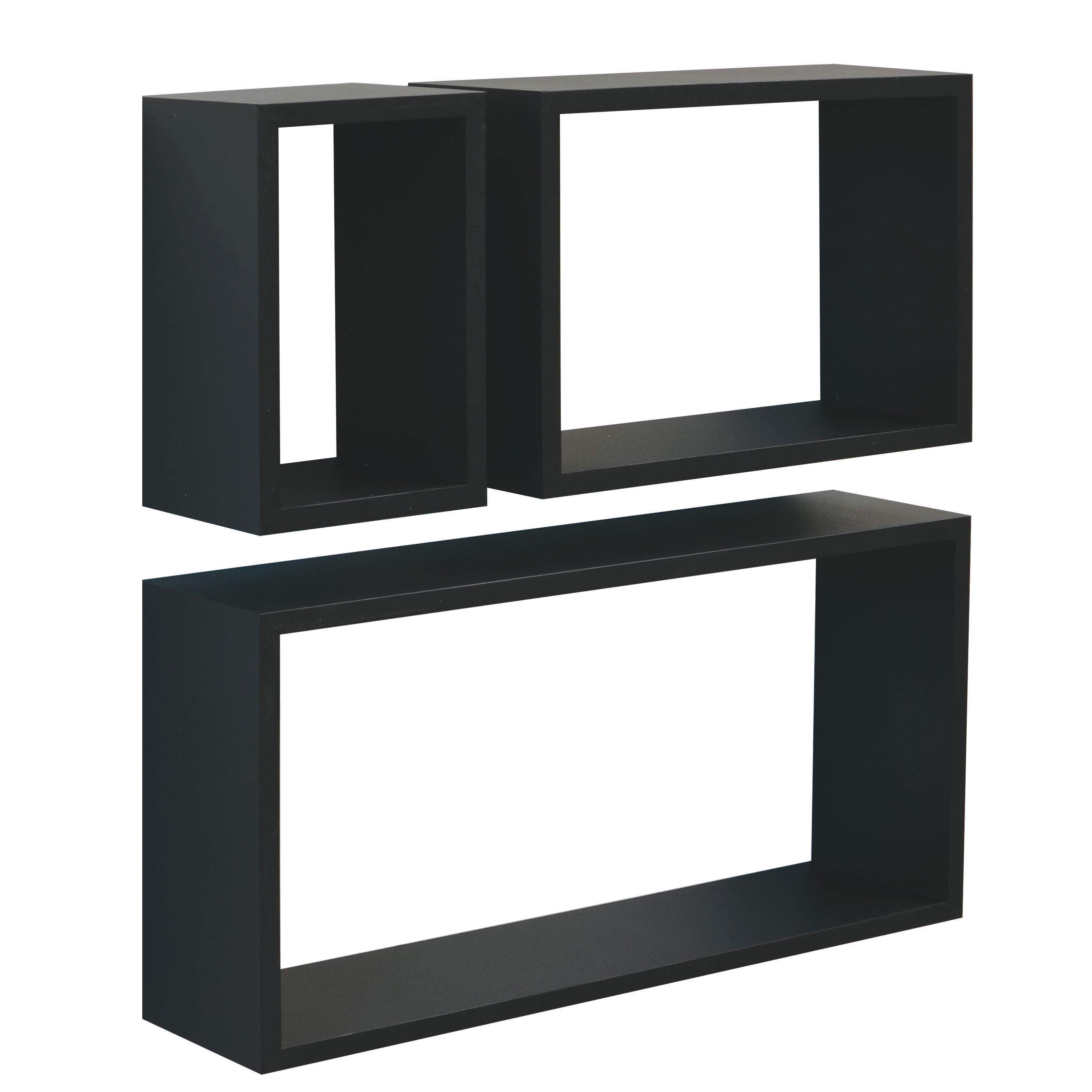 Form Black Matt Cube Shelving (L)600mm (D)300mm, Pack Of 3 Price Comparisons | Compare The Build