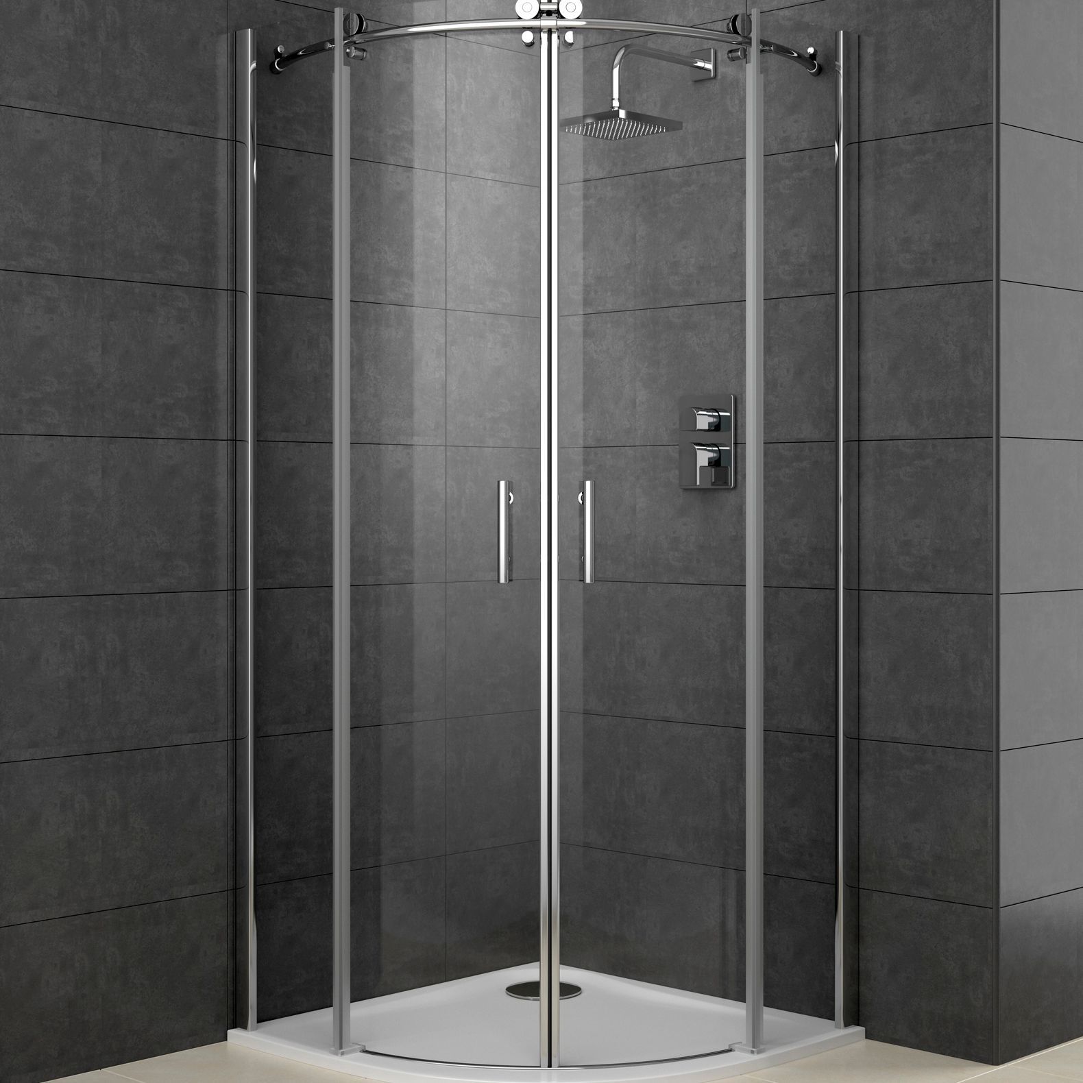 Cooke & Lewis Eclipse Quadrant Shower Enclosure With Double Sliding Doors (W)800mm (D)800mm Price Comparisons | Compare The Build