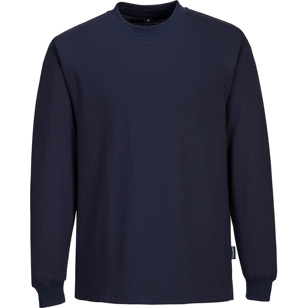 Portwest Anti Static ESD Long Sleeve T Shirt Navy S Price Comparisons | Compare The Build