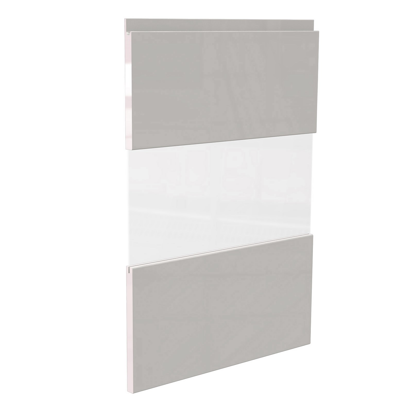Handleless Glass Kitchen Cabinet Door (W)497mm - Gloss Grey Price Comparisons | Compare The Build