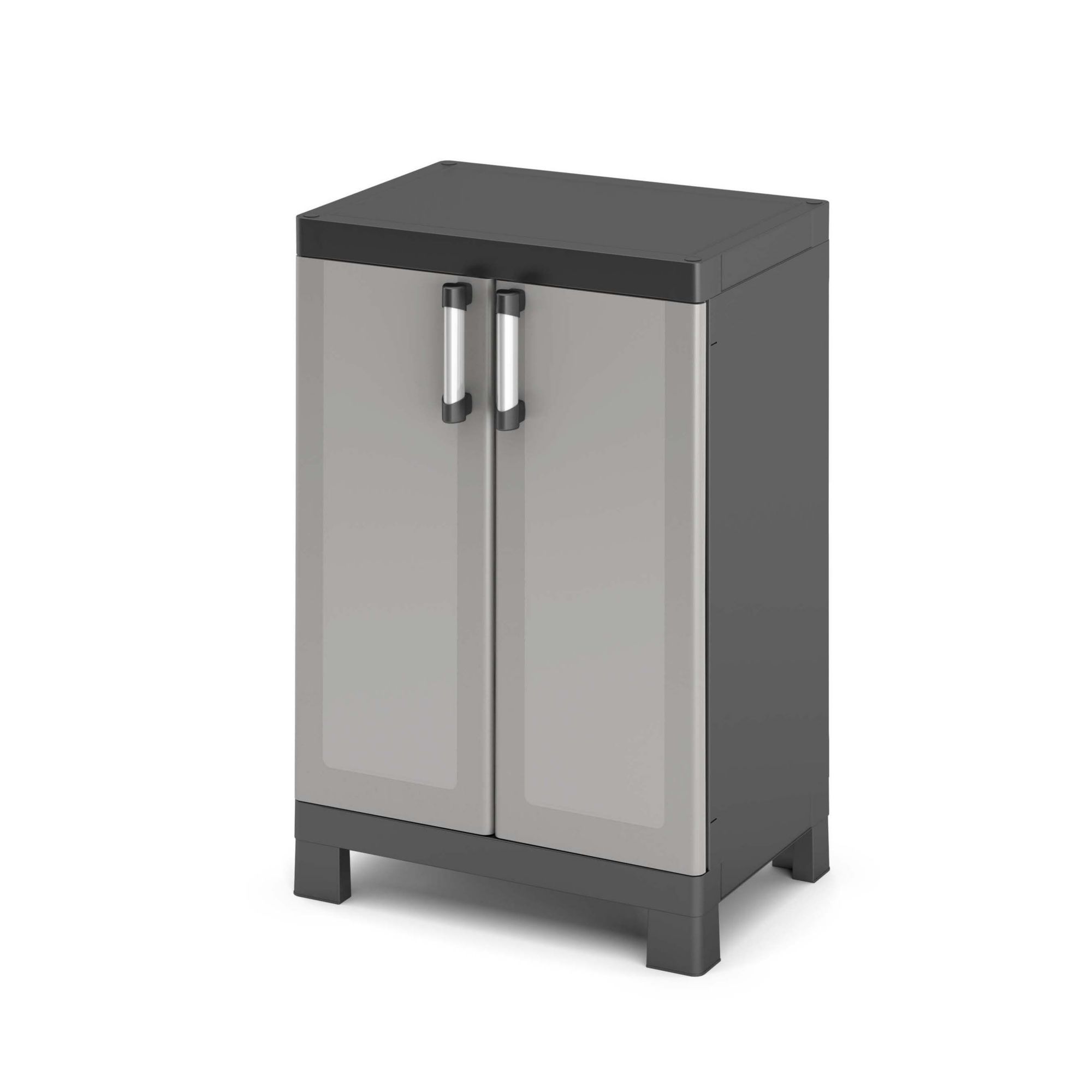 Form Links 2 Shelf Black & Grey Polypropylene Short Utility Storage Cabinet Price Comparisons | Compare The Build