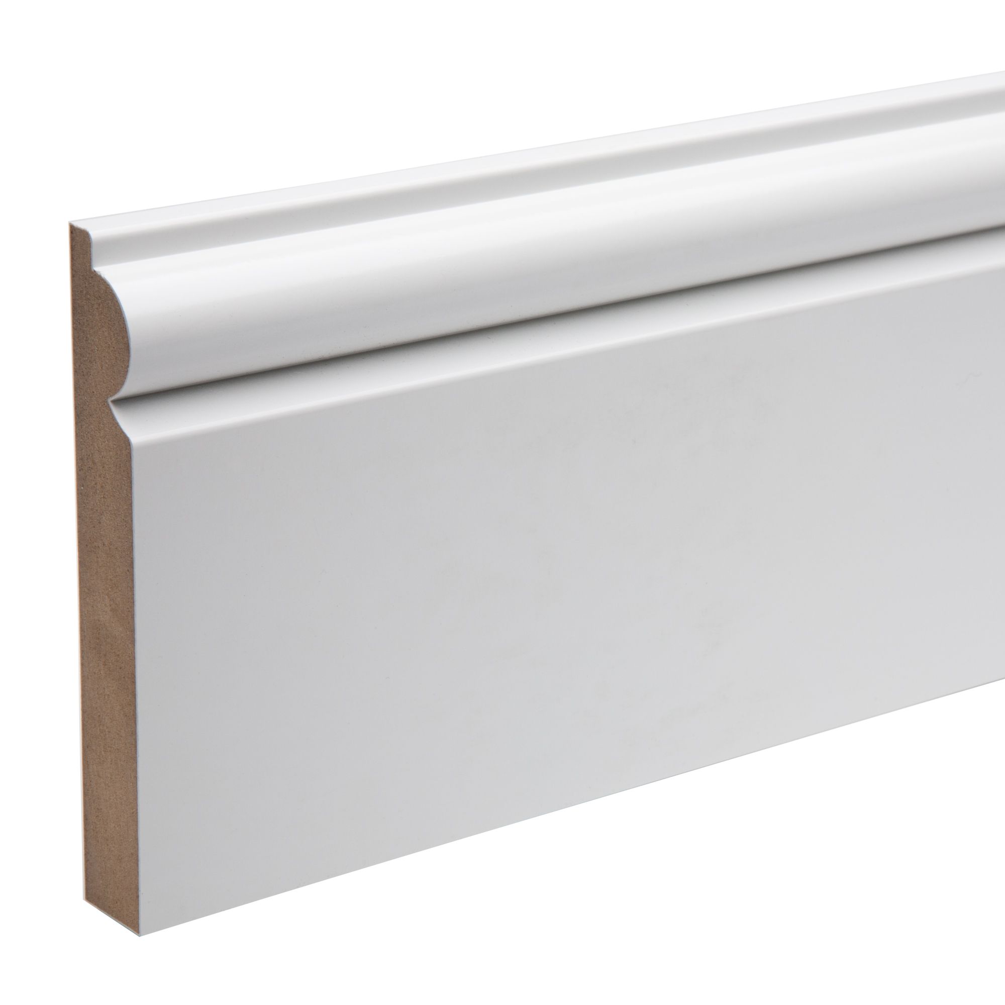 White MDF Torus Skirting board (L)2.4m (W)119mm (T)18mm 7.3kg, Pack of 2 Price Comparisons | Compare The Build