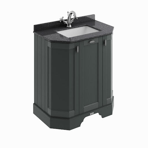 BC Designs Victrion Freestanding Traditional Angled Vanity Unit & Black Basin 750mm - Dark Grey Price Comparisons | Compare The Build