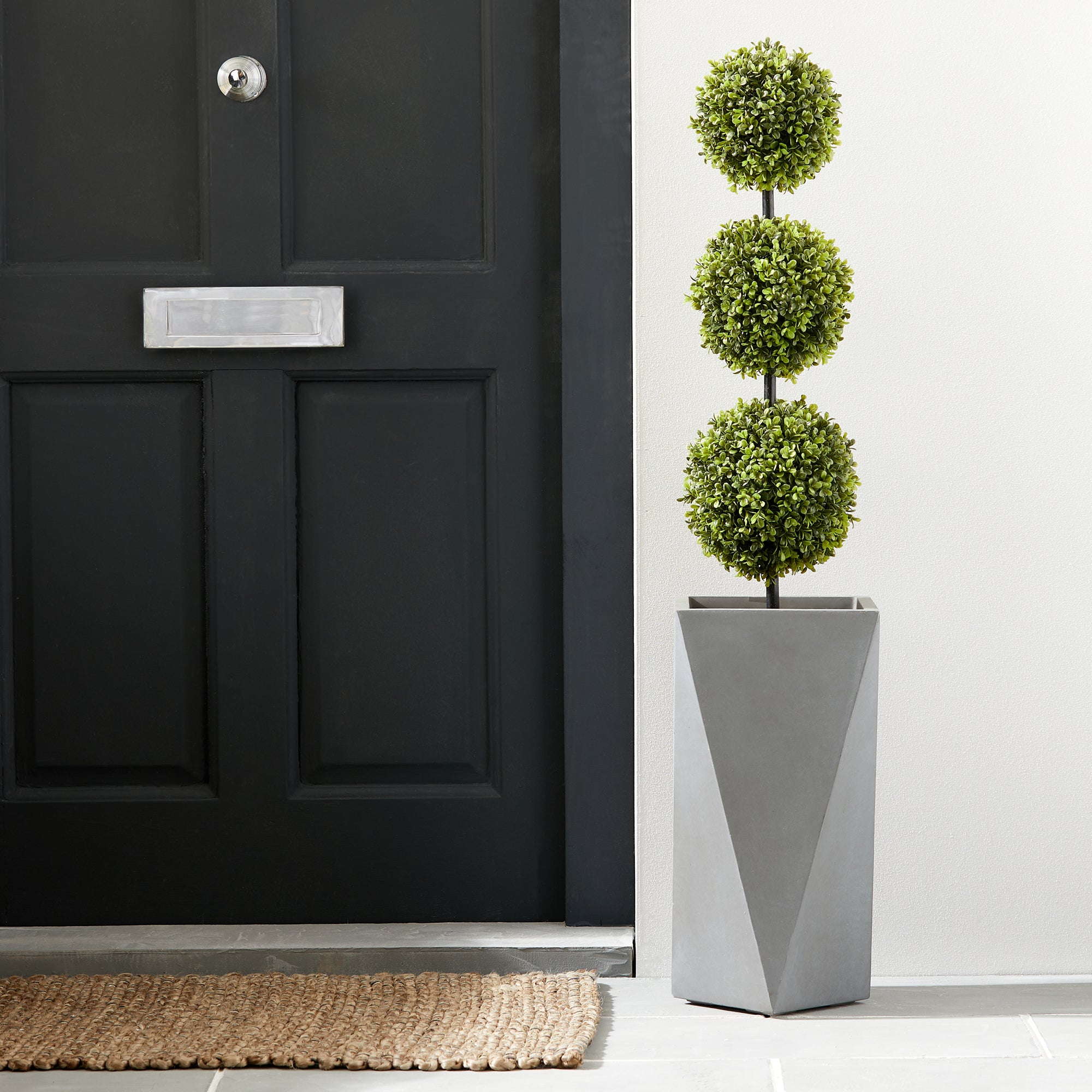 Fibre Clay Tall Geometric Plant Pot Grey Price Comparisons | Compare The Build