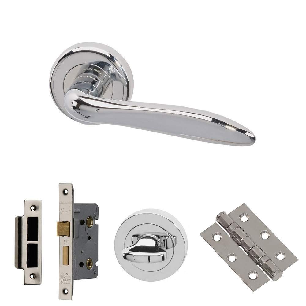 XL Joinery Danube Polished Chrome Bathroom Lock Door Handle Pack - 75mm DANUBEBP75 Price Comparisons | Compare The Build