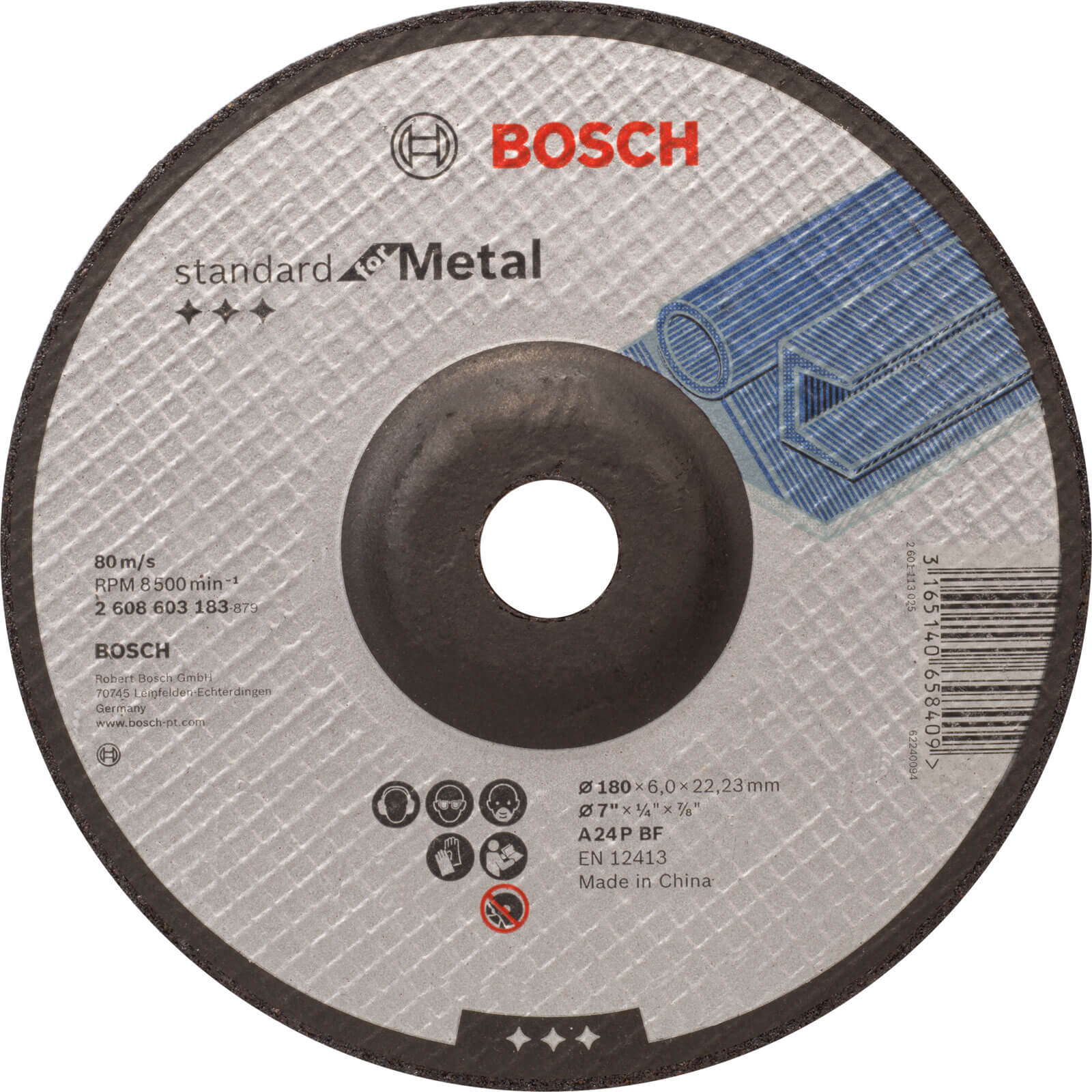 Bosch Standard Depressed Centre Metal Grinding Disc 180mm 6mm 22mm | Compare The Build