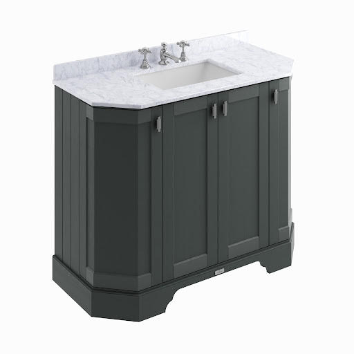 BC Designs Victrion Freestanding Traditional Angled Vanity Unit & White Basin 1000mm 3TH - Dark Grey Price Comparisons | Compare The Build