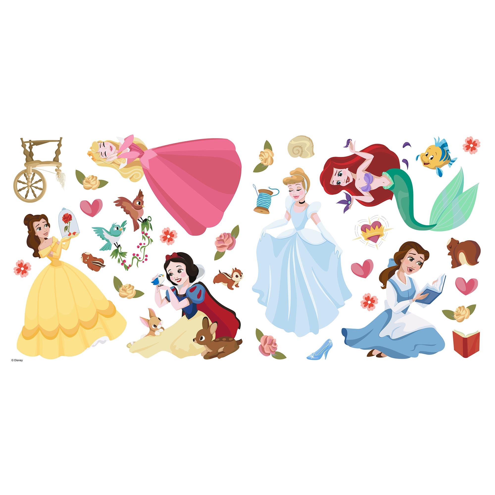 Princess Wall Stickers Blue/Yellow/Green/Pink Price Comparisons | Compare The Build