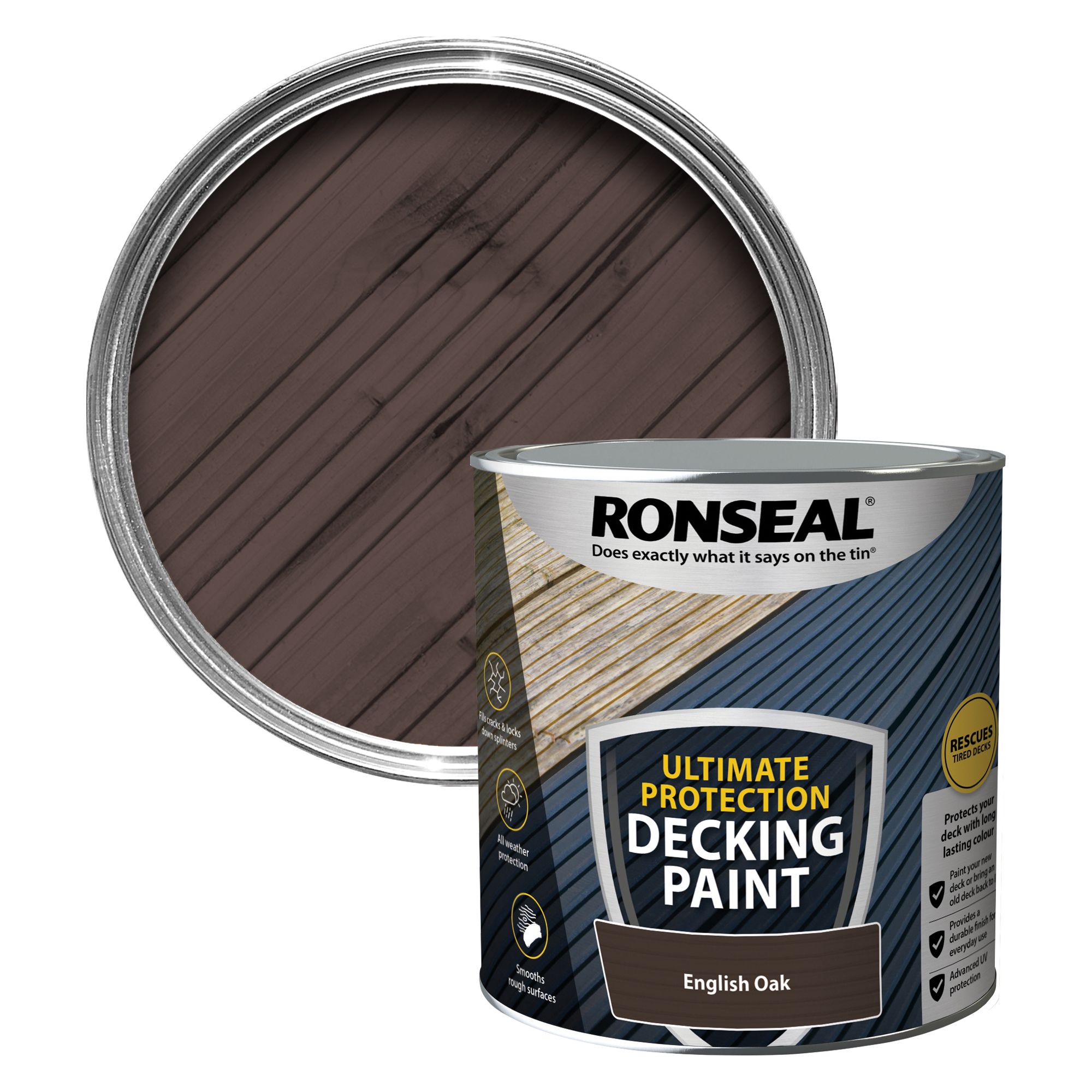 Ronseal Ultimate protection Matt english oak Decking paint, 2.5L Price Comparisons | Compare The Build