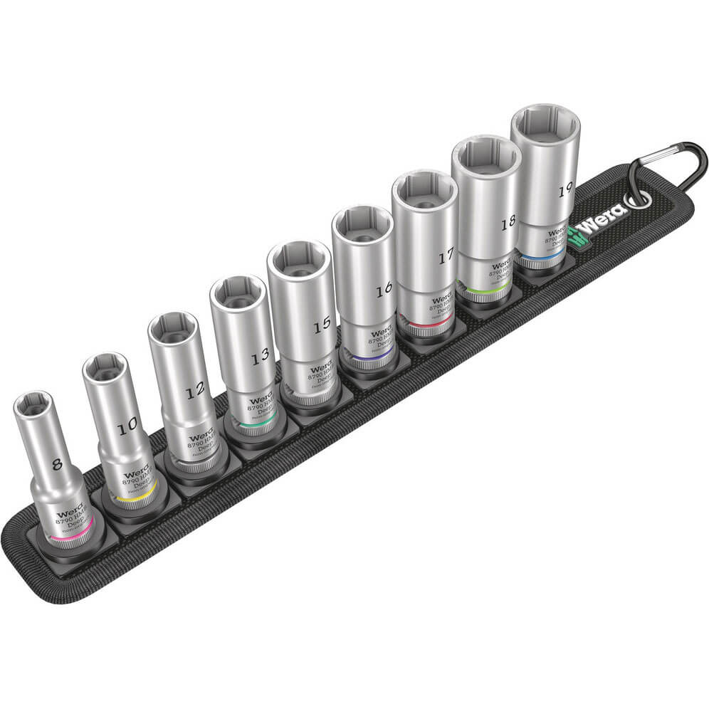 Wera 9 Piece 3/8" Drive Deep Hexagon Socket Set on Belt 3/8" Price Comparisons | Compare The Build