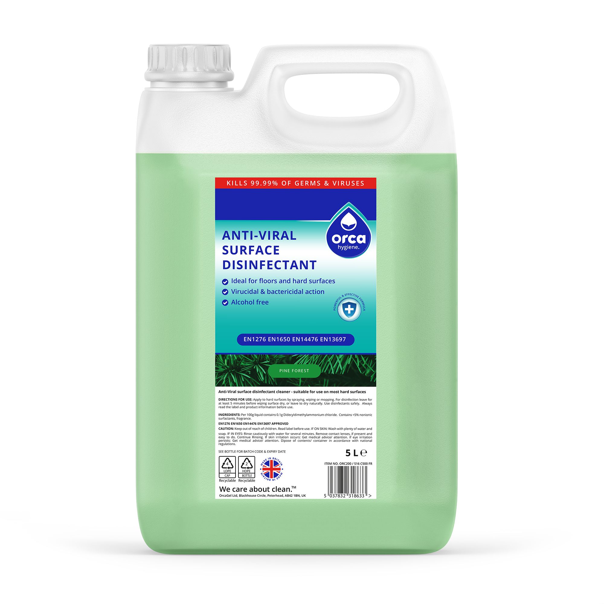 Orca Hygiene Not Concentrated Pine Kills 99.99% Of Most Known Germs Multi-Surface Hard Floor Surfaces Any Room Disinfectant & Cleaner, 5L Bottle Price Comparisons | Compare The Build