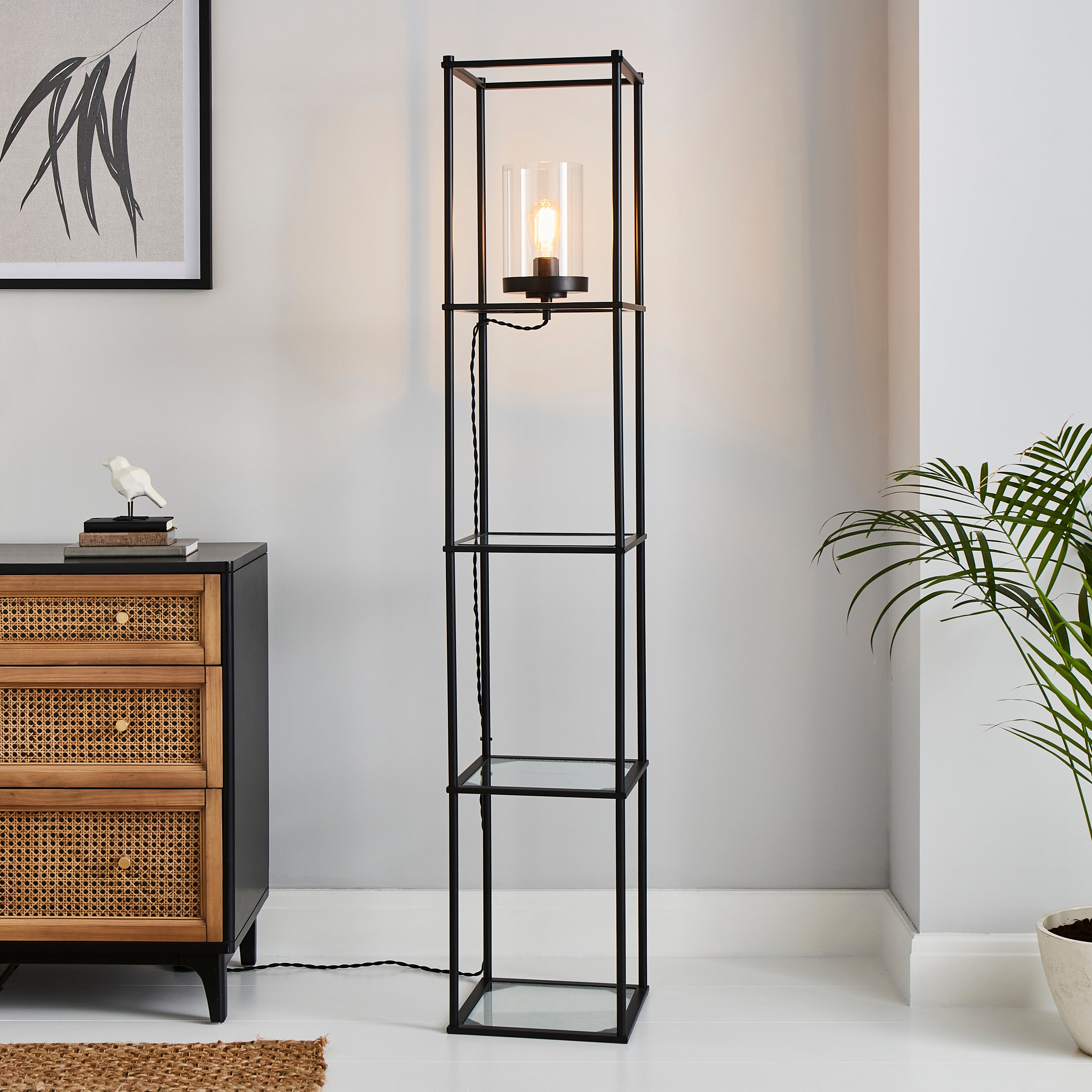 Claude Shelved Floor Lamp Black Price Comparisons | Compare The Build