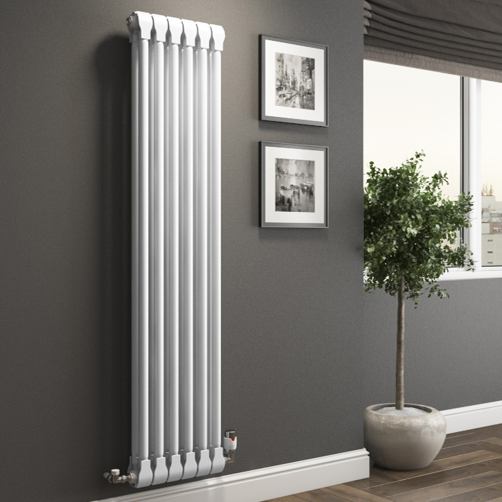 Apollo Monza Aluminium 3 Column Vertical Radiator, White, 1270mm x 572mm Price Comparisons | Compare The Build