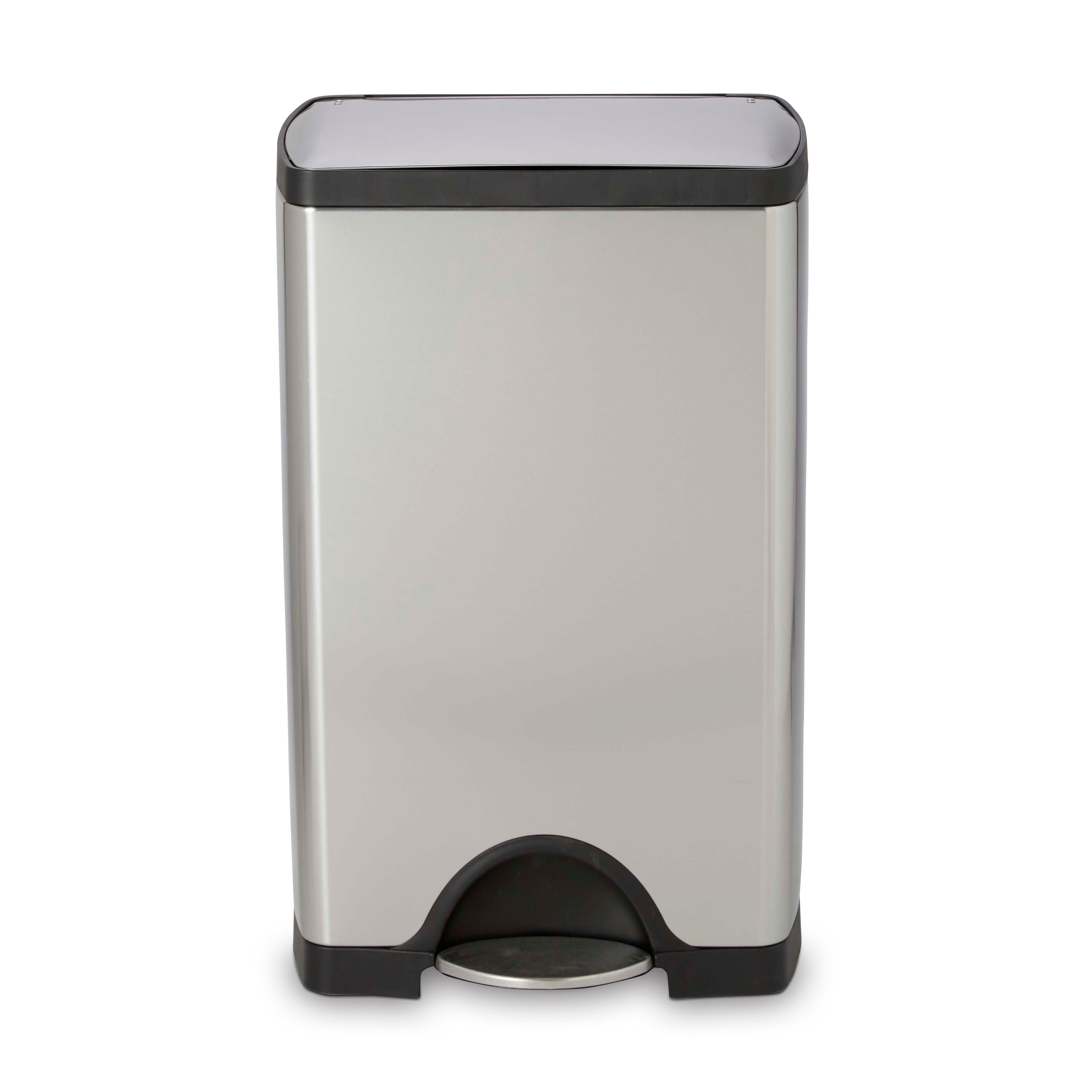 Simplehuman Stainless Steel Rectangular Freestanding Kitchen Bin, 38L | Compare The Build