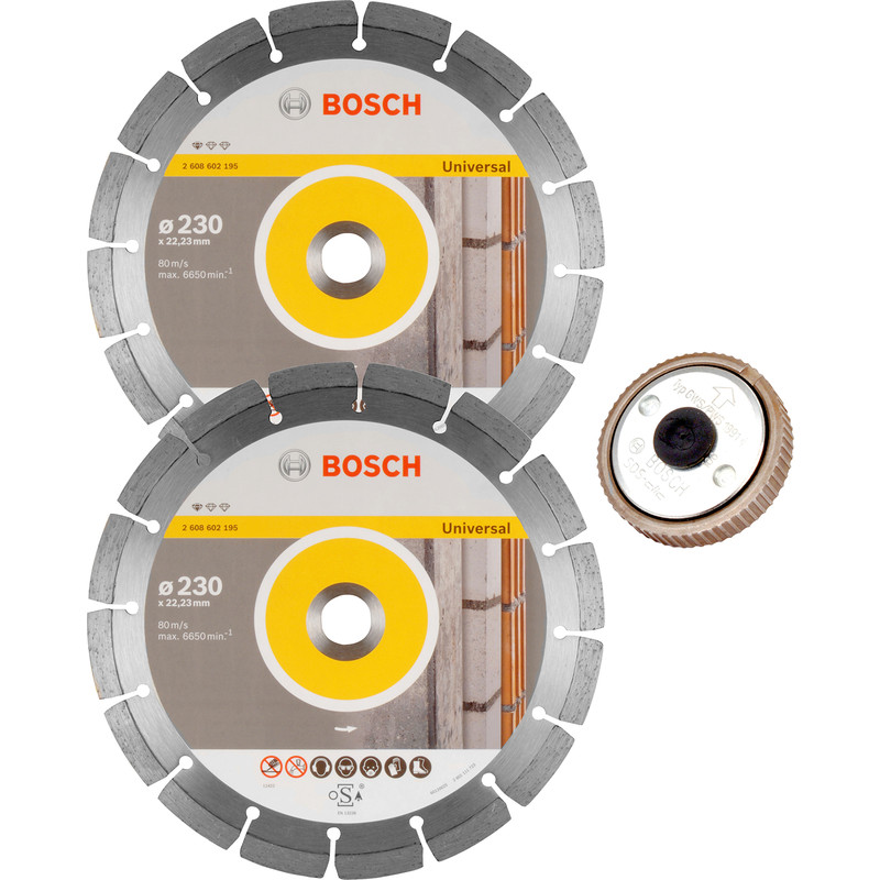 Bosch 2 Piece 230mm Diamond Blade Set and SDS Clic Nut 230mm Price Comparisons | Compare The Build