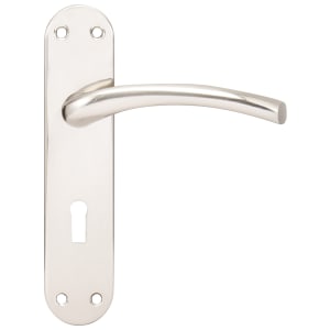 Oslo Satin Nickel Lock Door Handle - 1 Pair Price Comparisons | Compare The Build