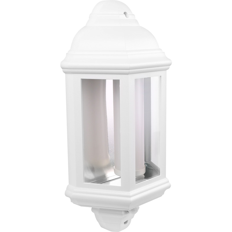 LED PIR IP44 Half Lantern 7W 540lm in White Price Comparisons | Compare The Build