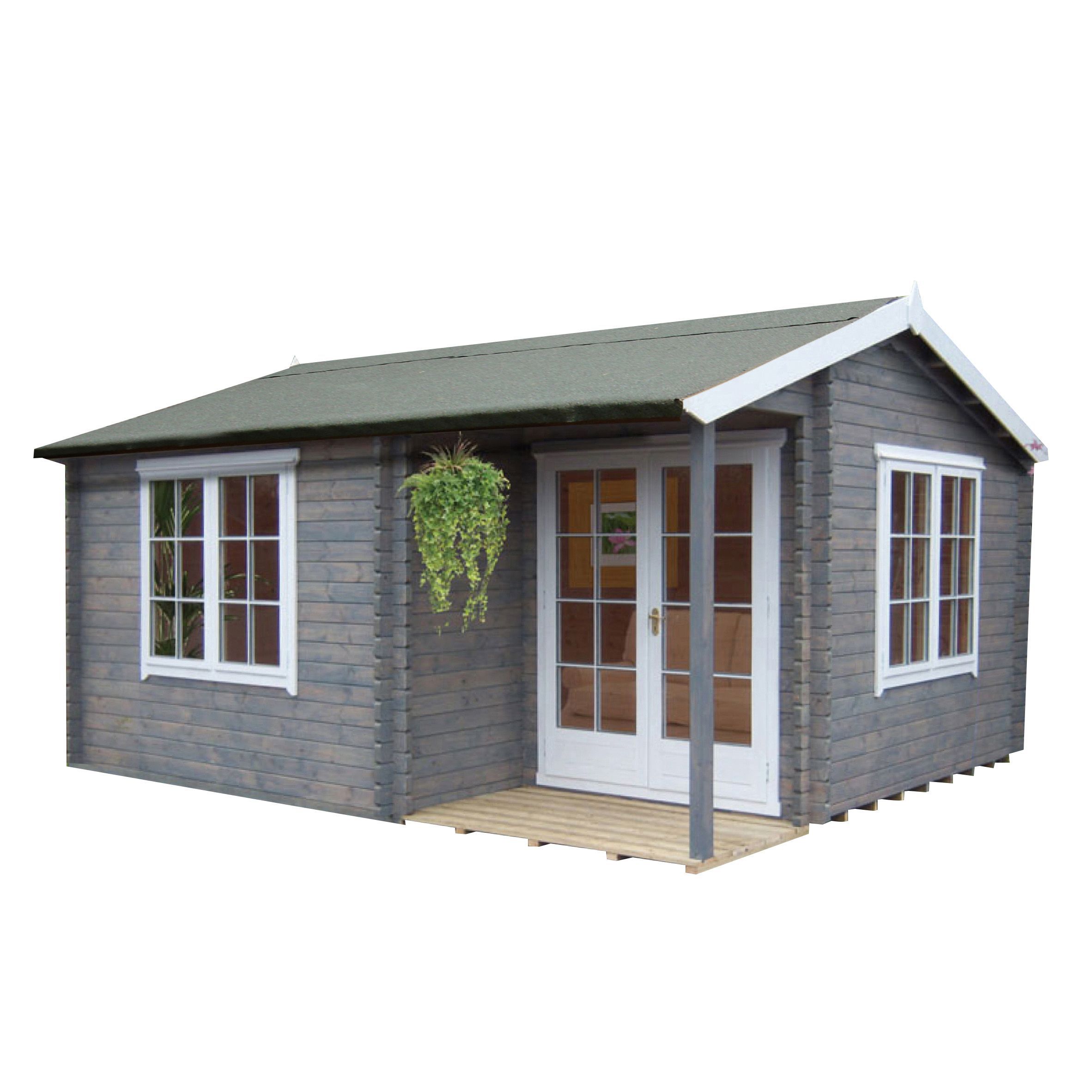 Shire Twyford 14X17 Toughened Glass Apex Tongue & Groove Wooden Cabin | Compare The Build