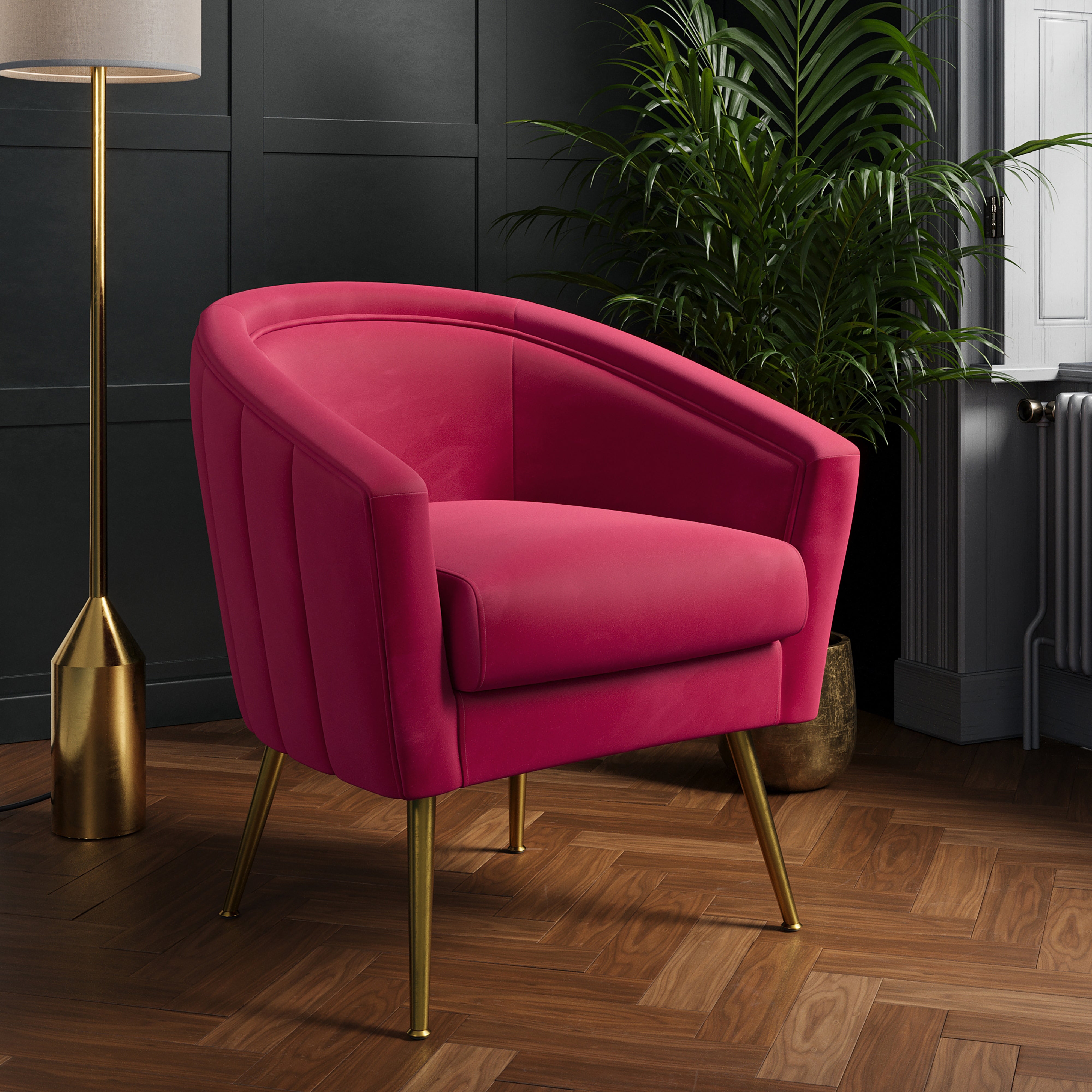 Nova Velvet Chair Velvet Magenta Price Comparisons | Compare The Build