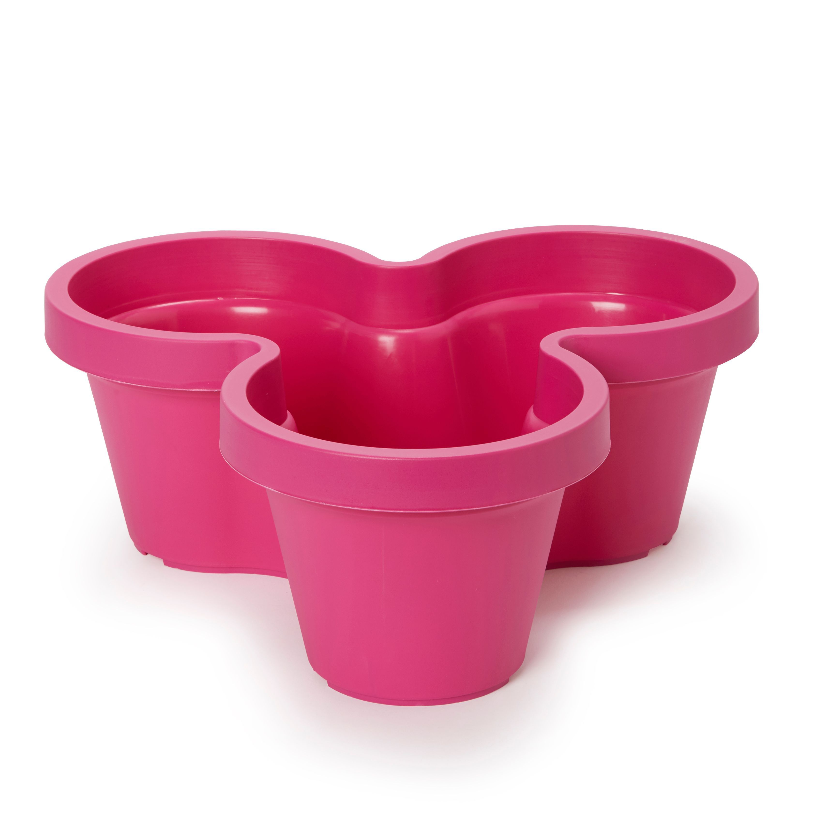 Blooma Nurgul Pink Plastic Trio Tripartite Plant Pot (Dia)46Cm | Compare The Build