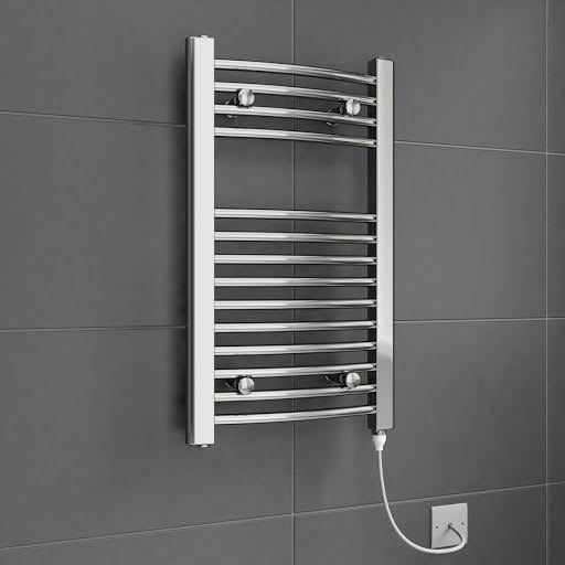 DuraTherm Electric Curved Chrome Towel Rail 700 x 400mm - 150W Price Comparisons | Compare The Build