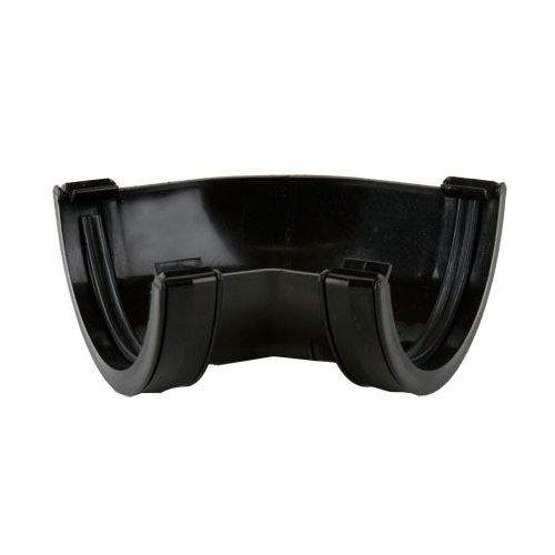 Plastic Guttering Half Round Style 135 Degree Angle 112mm - Black Brett Martin BR049B Price Comparisons | Compare The Build