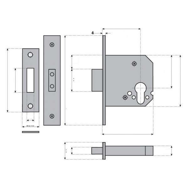 Guardian G7004 101mm Mortice Euro Deadlock Case - Satin Stainless Steel | Compare The Build