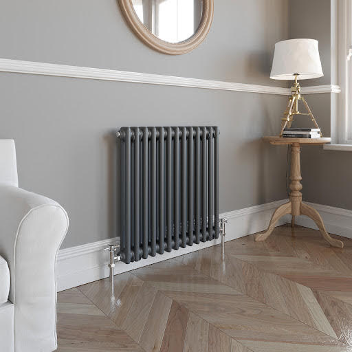 DuraTherm Traditional Colosseum Double Bar Column Radiator - 600 x 603mm Anthracite | Compare The Build