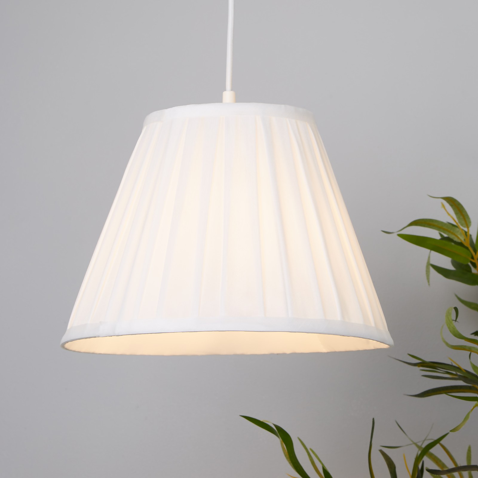 Raye Taper Pleat Silk Lamp Shade - 30cm - White Price Comparisons | Compare The Build