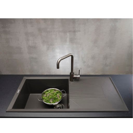 Reginox Tekno Black Granite Single Bowl Inset Kitchen Sink with Drainer and Waste Included Price Comparisons | Compare The Build