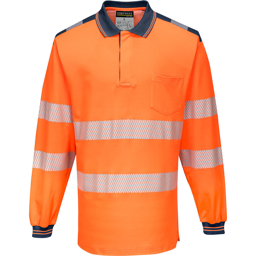 Portwest T184 Hi Vis Polo Shirt Orange / Navy XXL Price Comparisons | Compare The Build