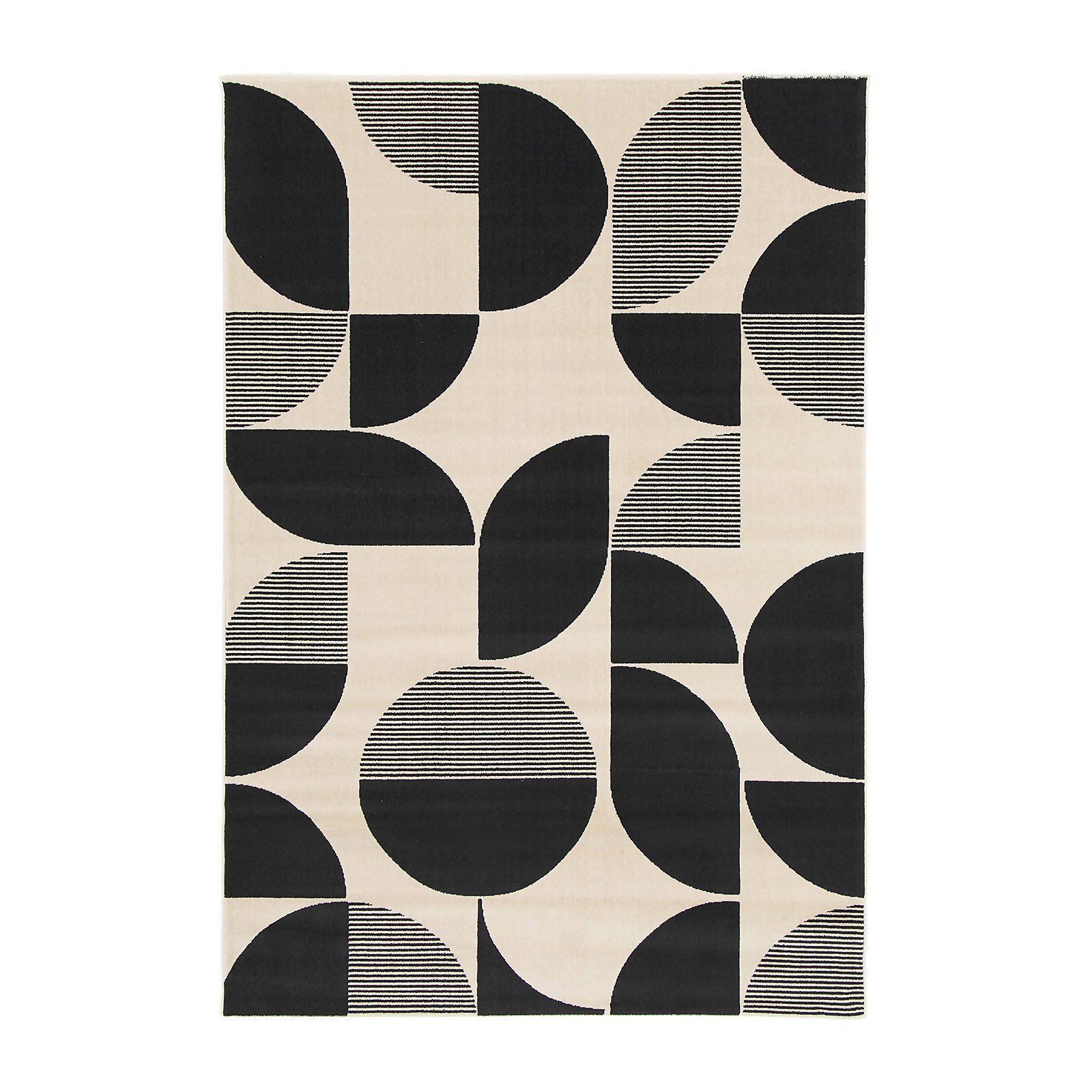 Geometric Rug - Monochrome - 120x170cm Price Comparisons | Compare The Build