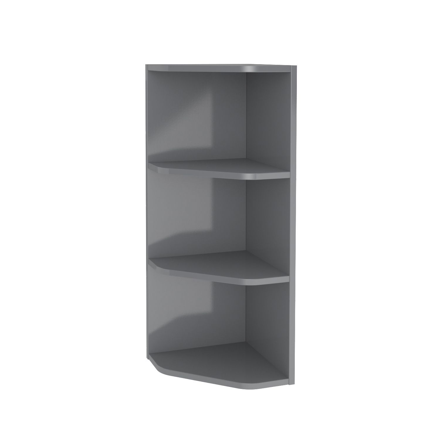 GoodHome Imandra Grey Gloss Glass & Wood Corner Shelf, (L)340mm (D)360mm Price Comparisons | Compare The Build