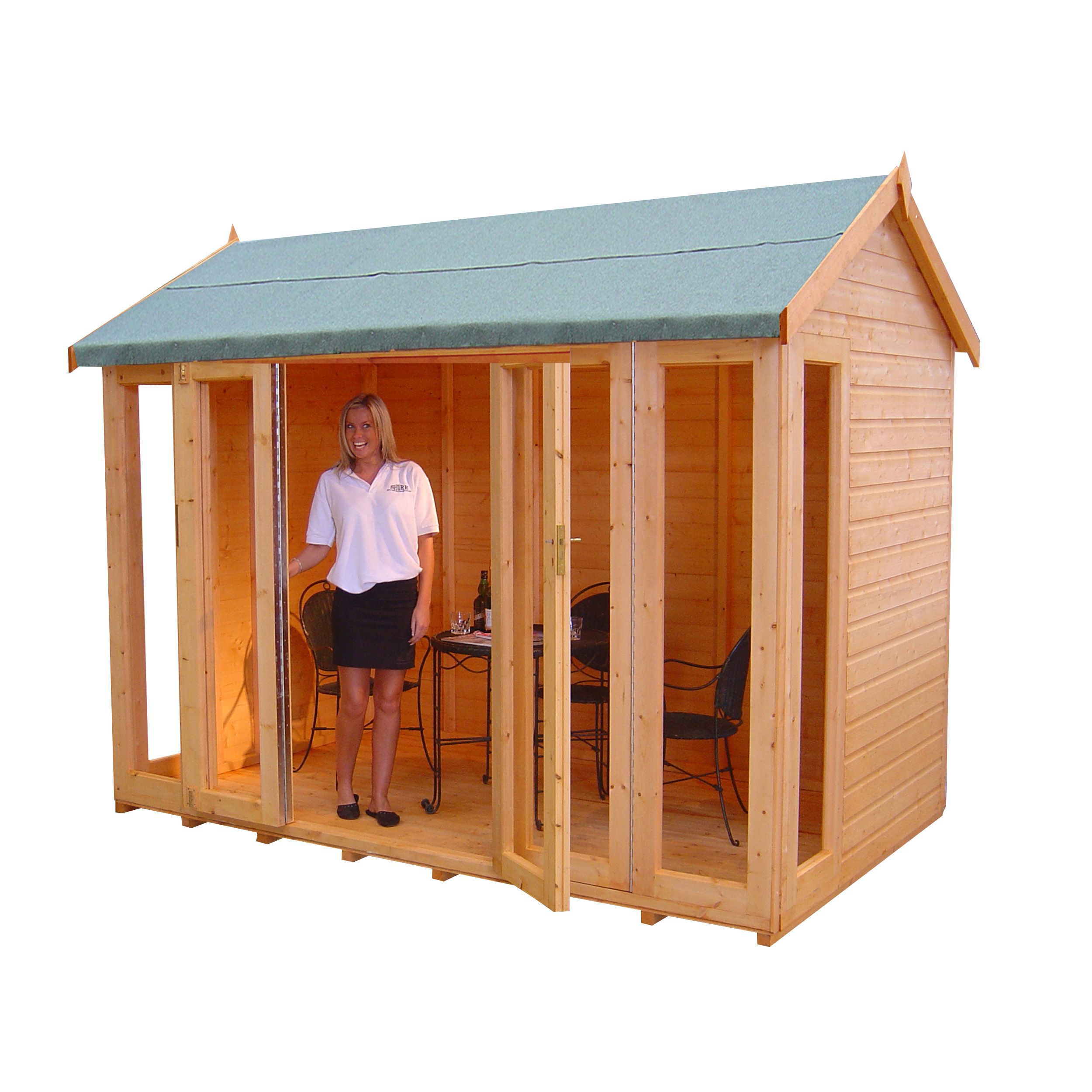 Shire Blenheim 10X8 Apex Shiplap Wooden Summer House With Bi-Fold Door - Assembly Service Included | Compare The Build