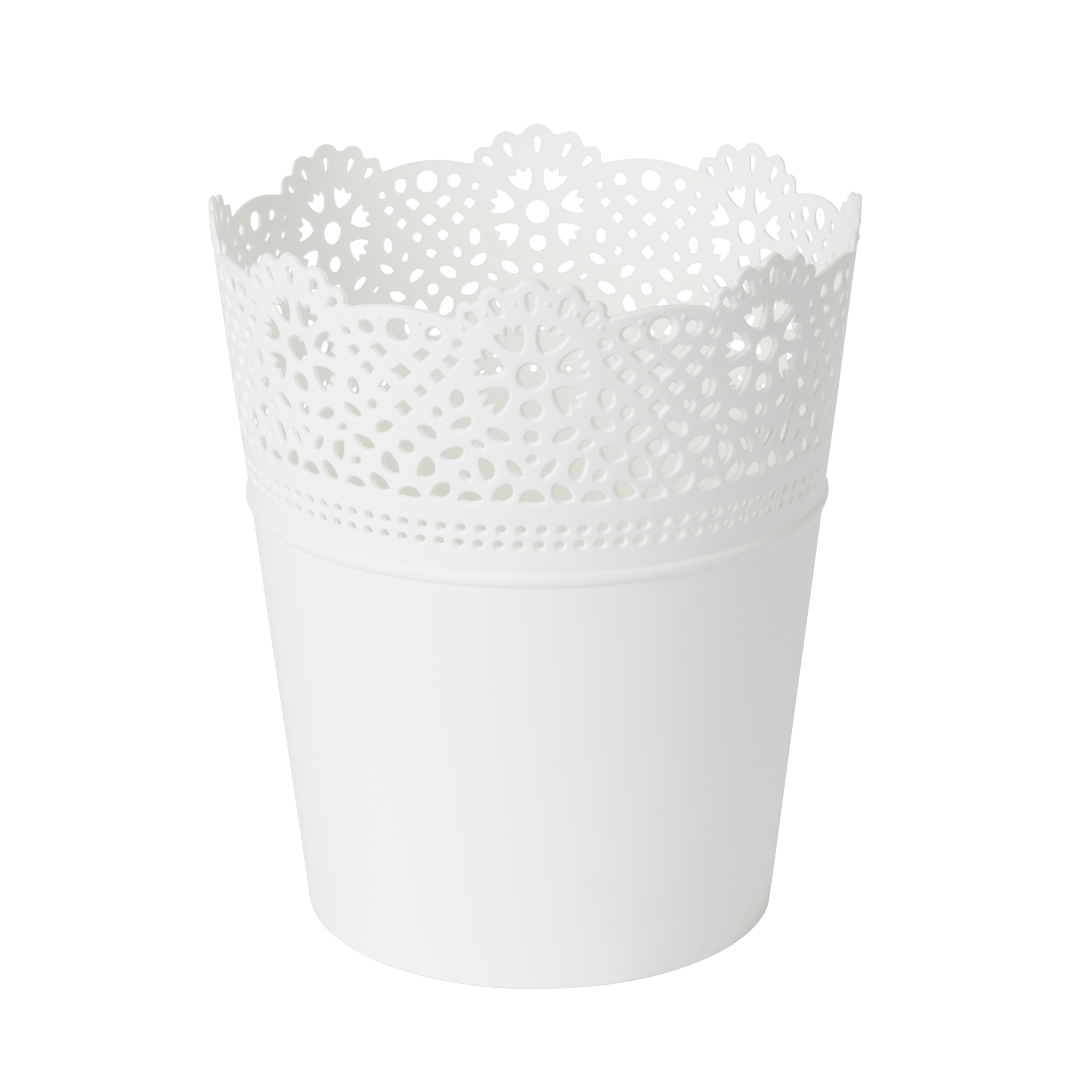 GoodHome White Plastic Lace Circular Plant Pot (Dia)18Cm Price Comparisons | Compare The Build