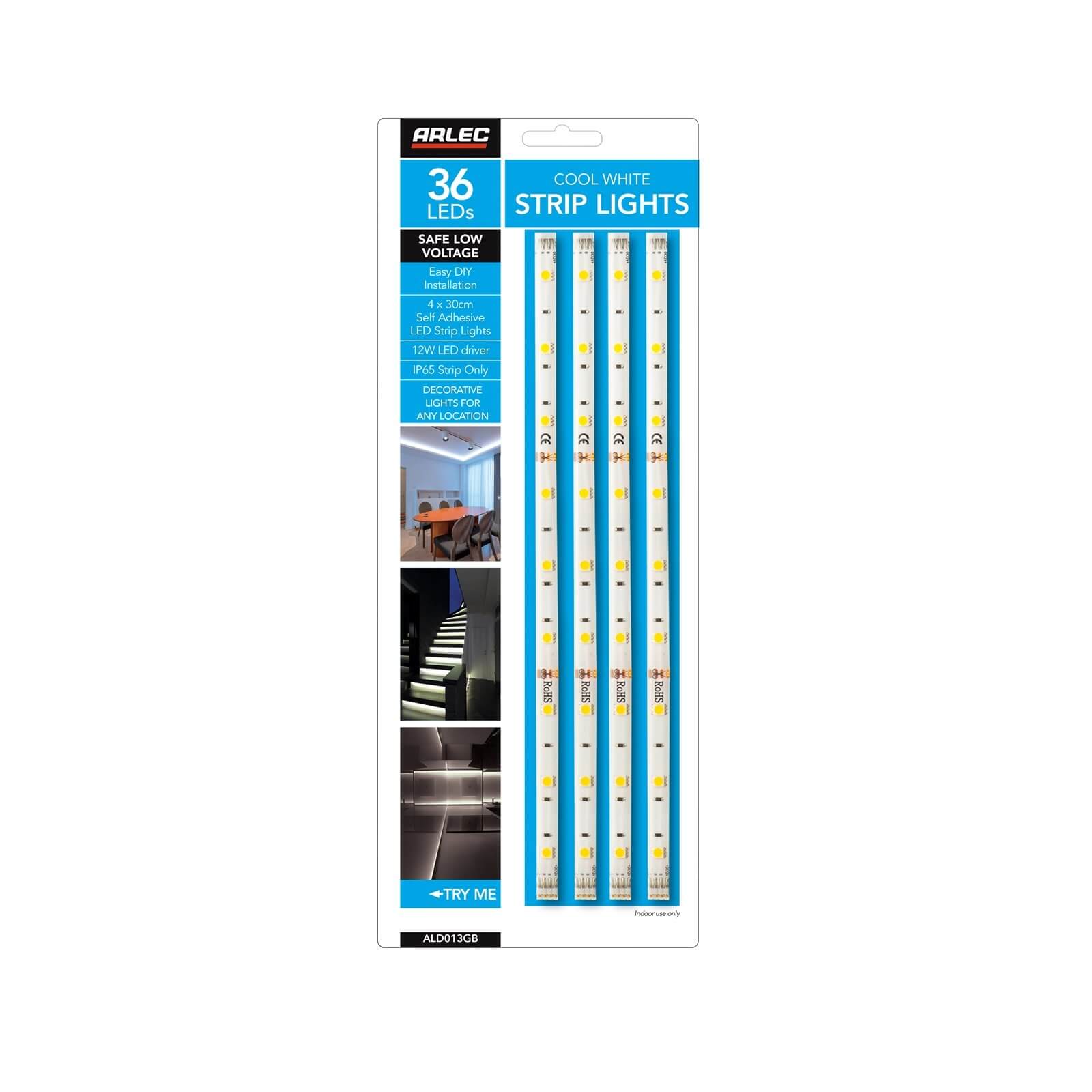 Arlec 4 Cool White Strip Light Pack | Compare The Build