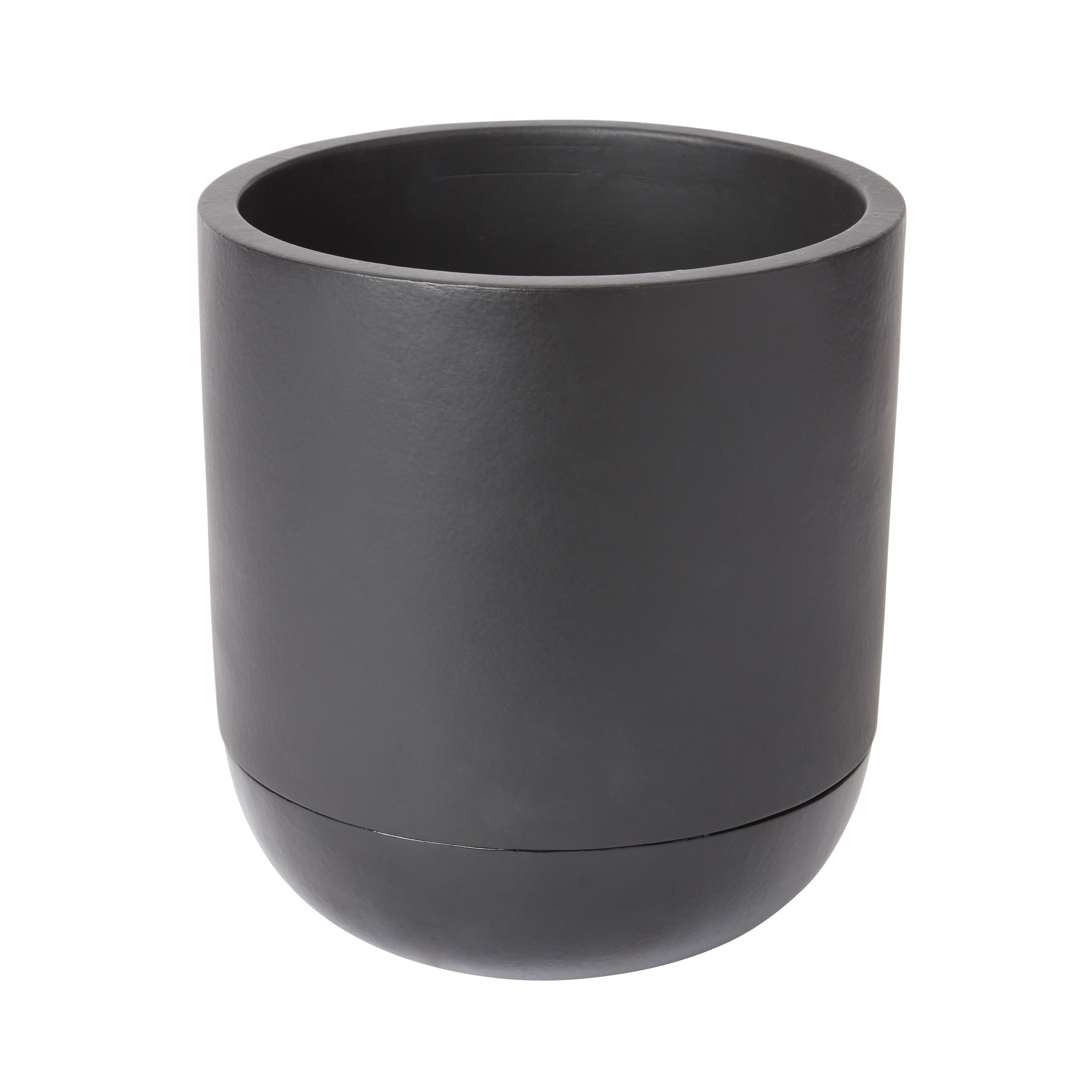 GoodHome Black Terracotta Circular Plant Pot (Dia)20.4Cm | Compare The Build