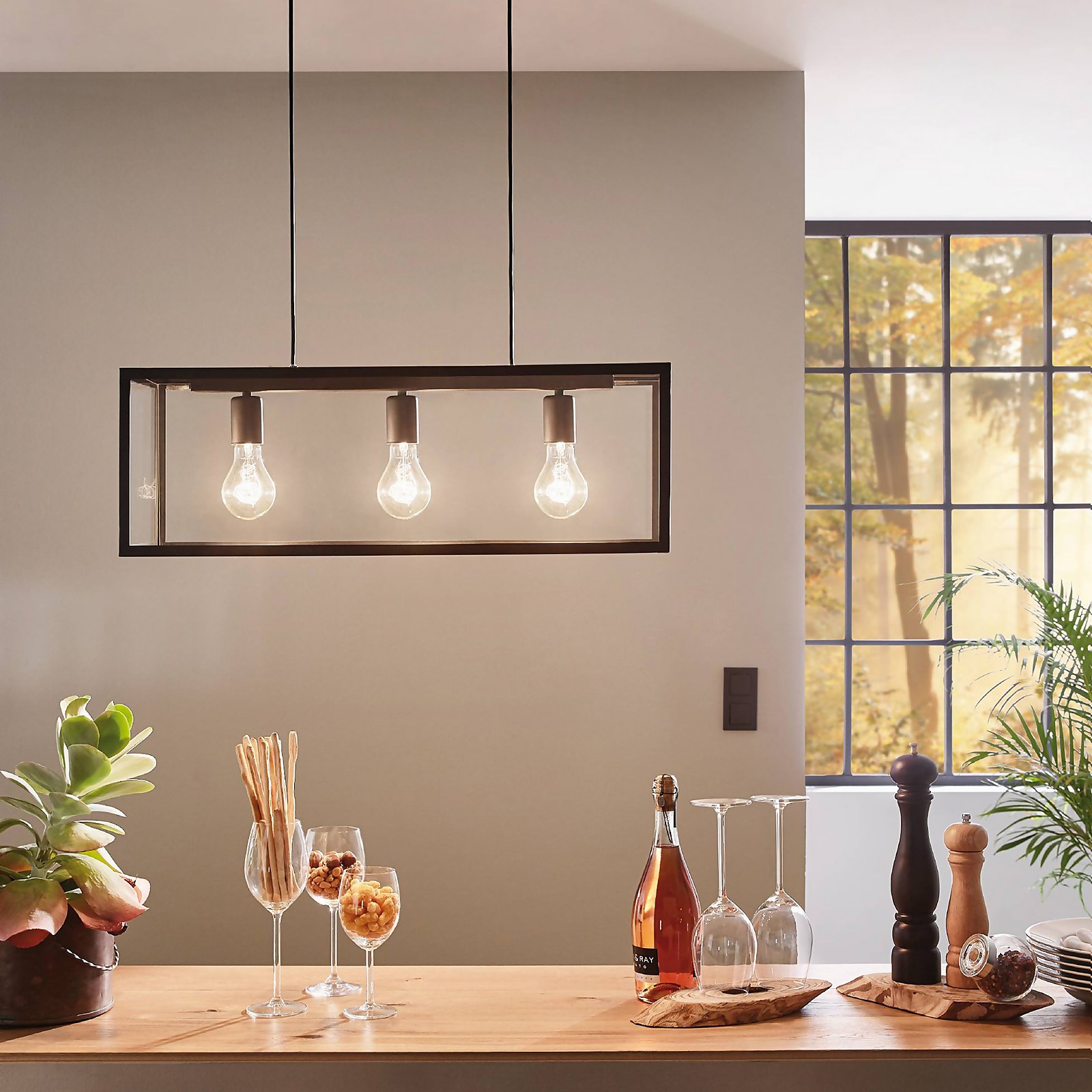 EGLO Charterhouse Industrial 3L Pendant Light Price Comparisons | Compare The Build