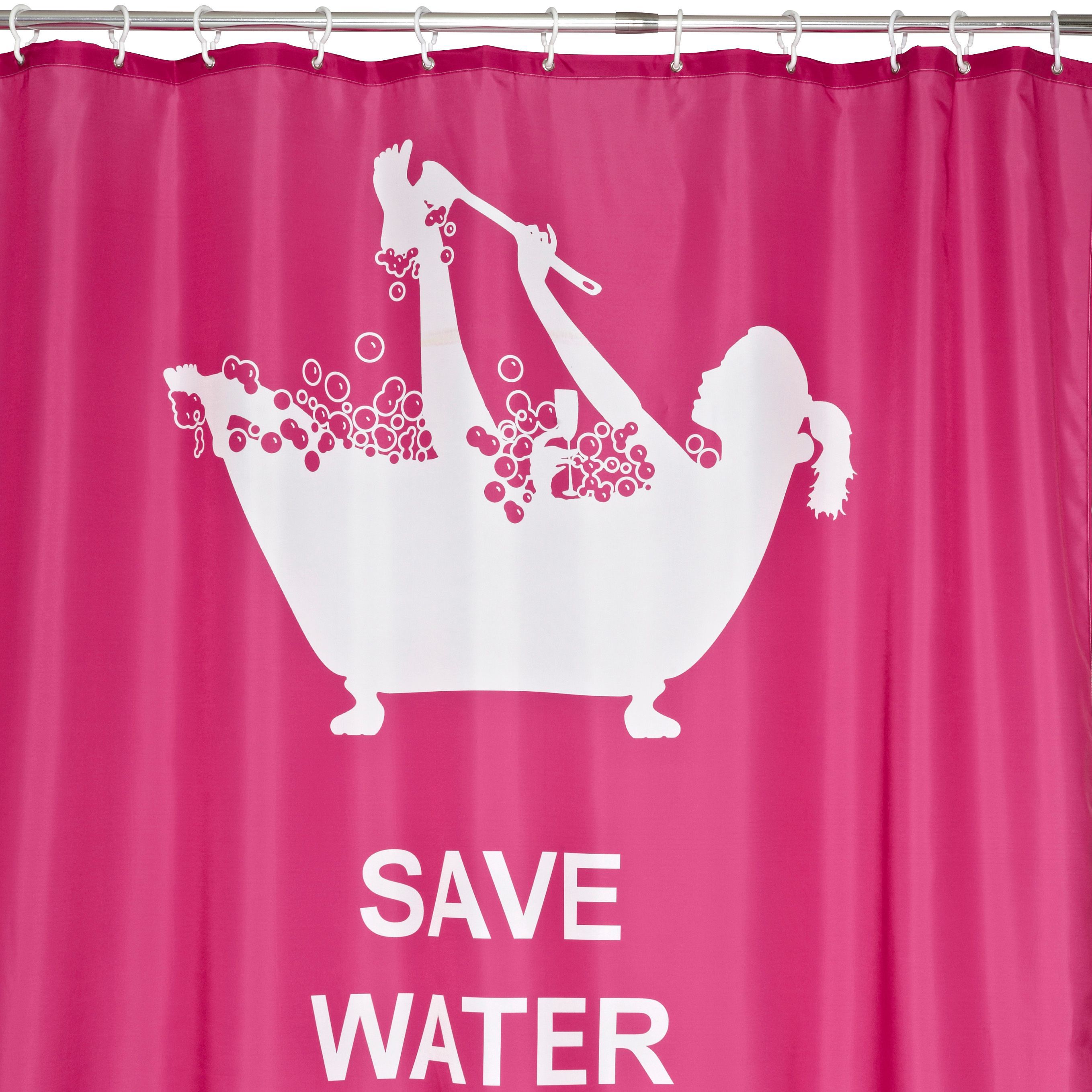 Cooke & Lewis Pink Save Water Shower Curtain (L)1800 mm Price Comparisons | Compare The Build