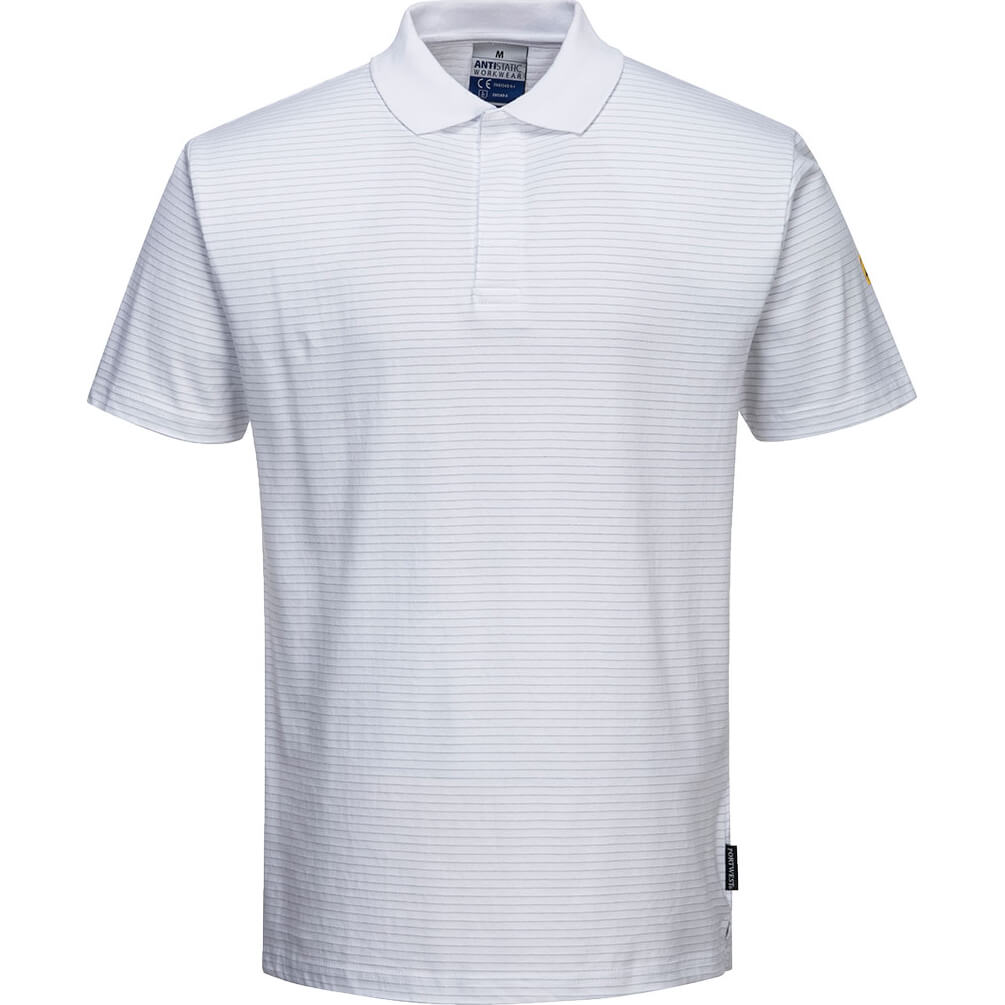 Portwest Mens Anti Static ESD Polo Shirt White 2XL Price Comparisons | Compare The Build