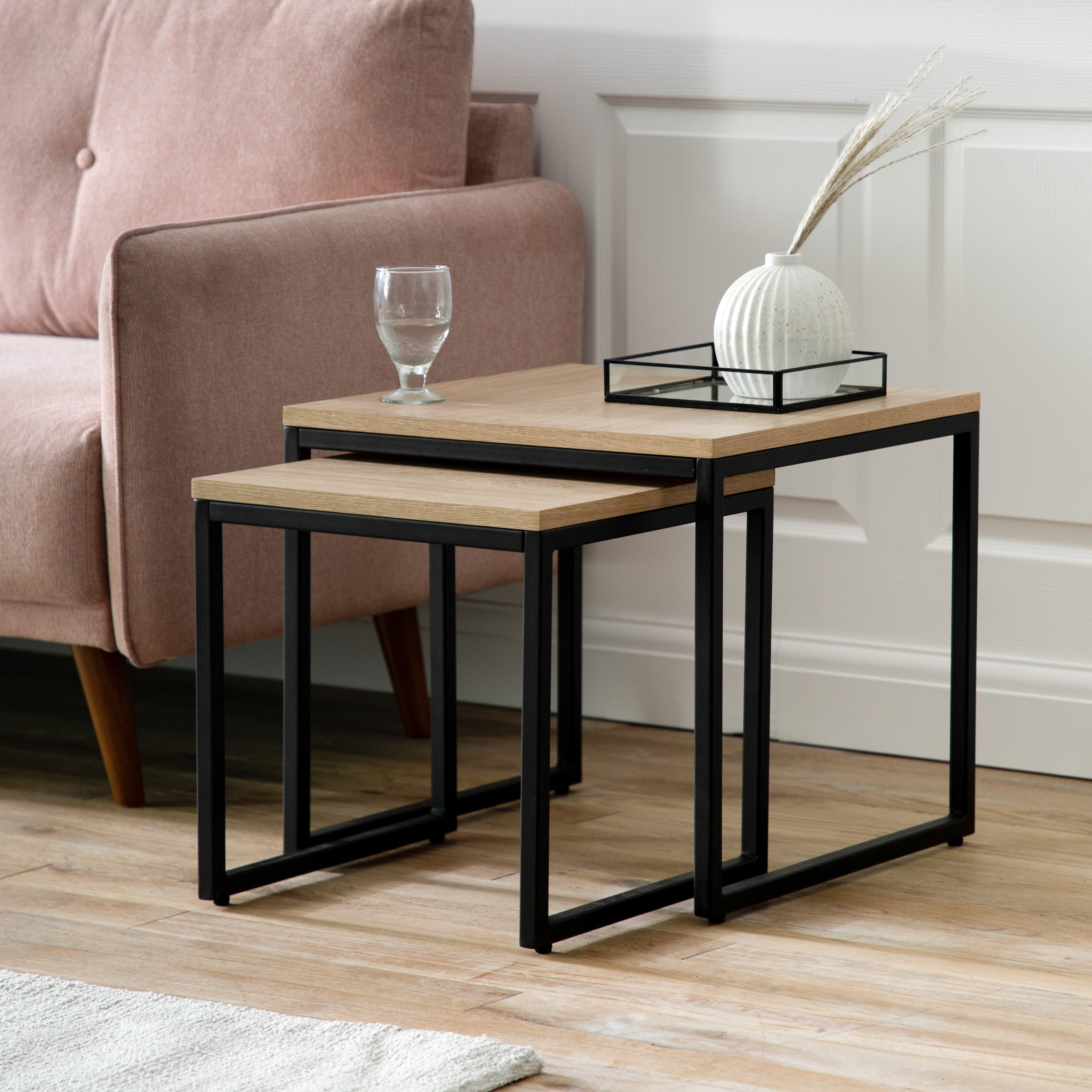 Indio Nest of Side Tables Light Wood Price Comparisons | Compare The Build