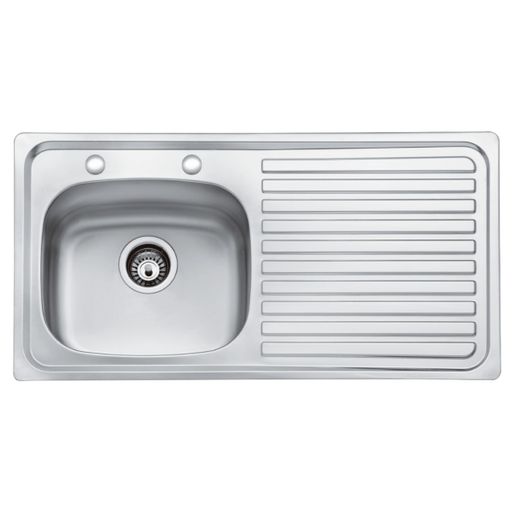 Bristan Inox Stainless Steel 2 Tapholes Kitchen Sink 1.0 Bowl, Right Drainer Price Comparisons | Compare The Build