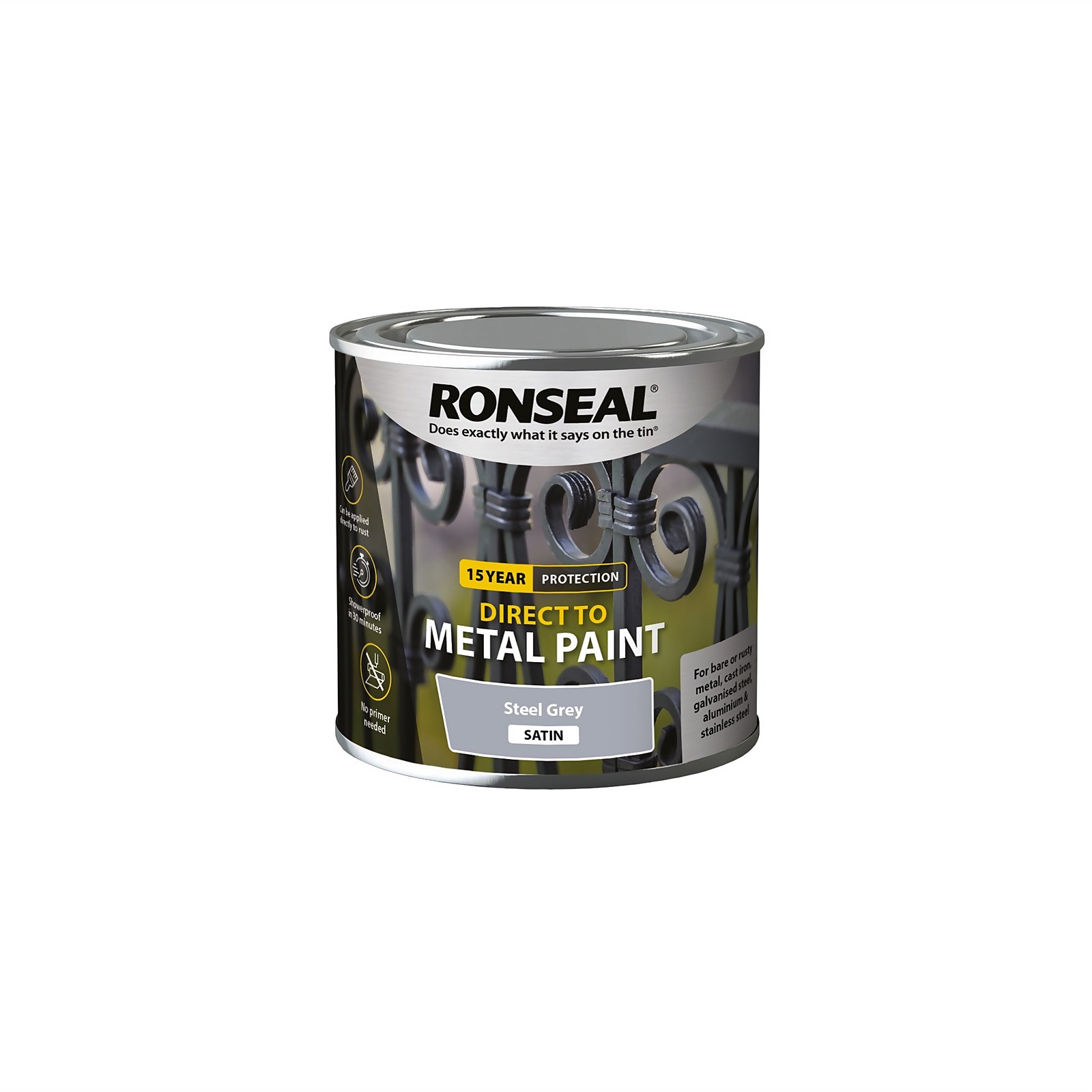 Ronseal Metal Paint Steel Grey Satin 250ml Price Comparisons | Compare The Build