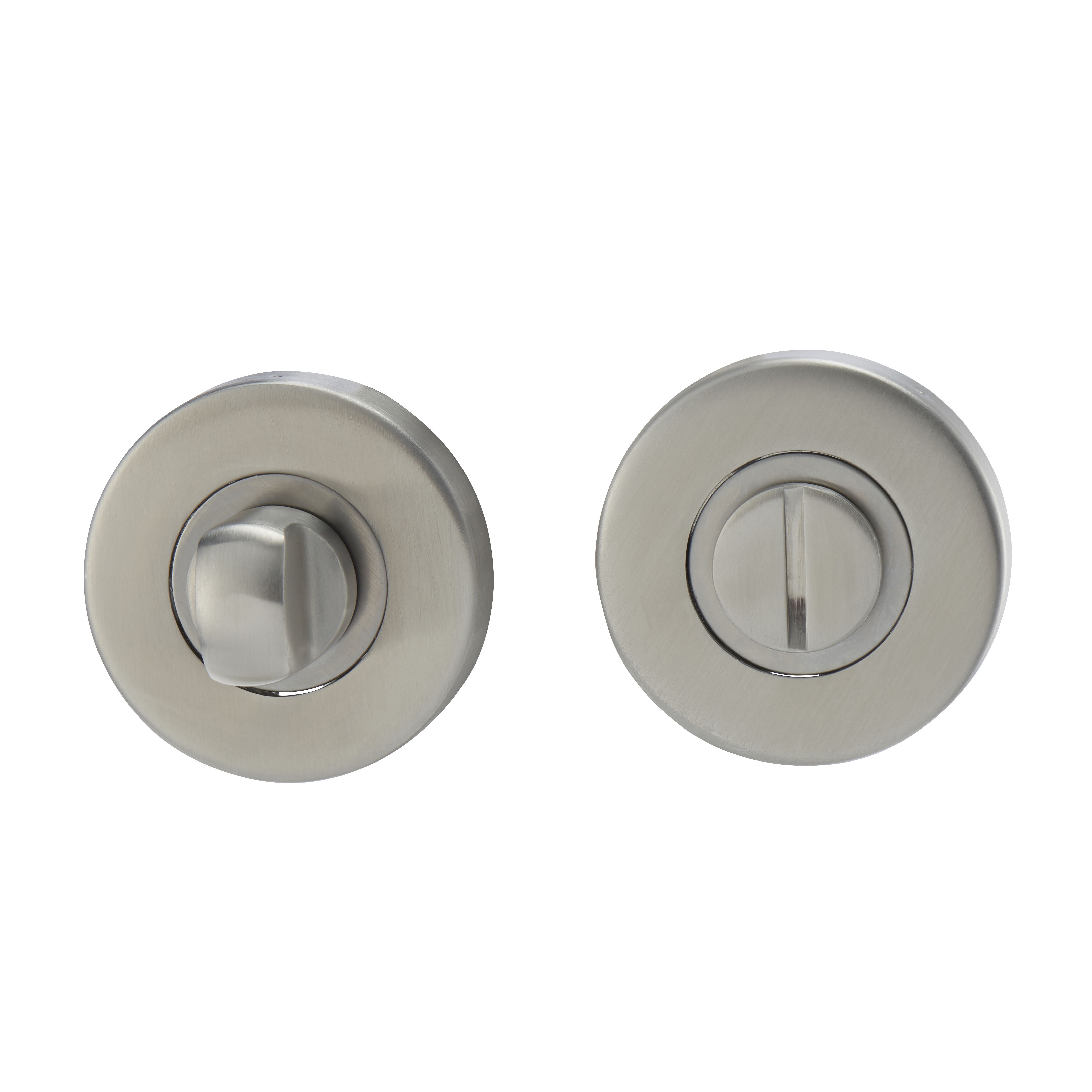 Colours Lagow Satin Stainless Steel Bathroom Turn & Release Lock (Dia)53mm, Pair | Compare The Build