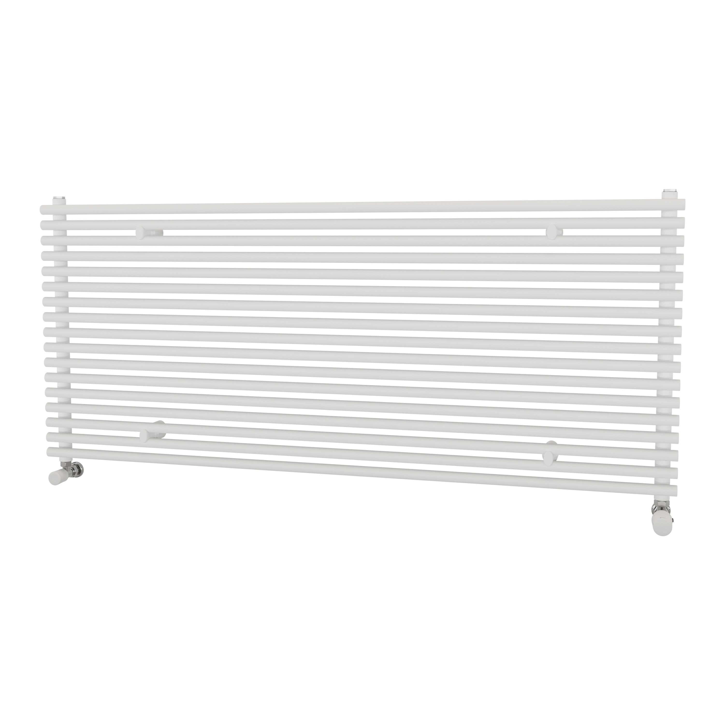 Ximax Gamba Satin White Horizontal Designer Radiator, (W)1400mm X (H)610mm Price Comparisons | Compare The Build