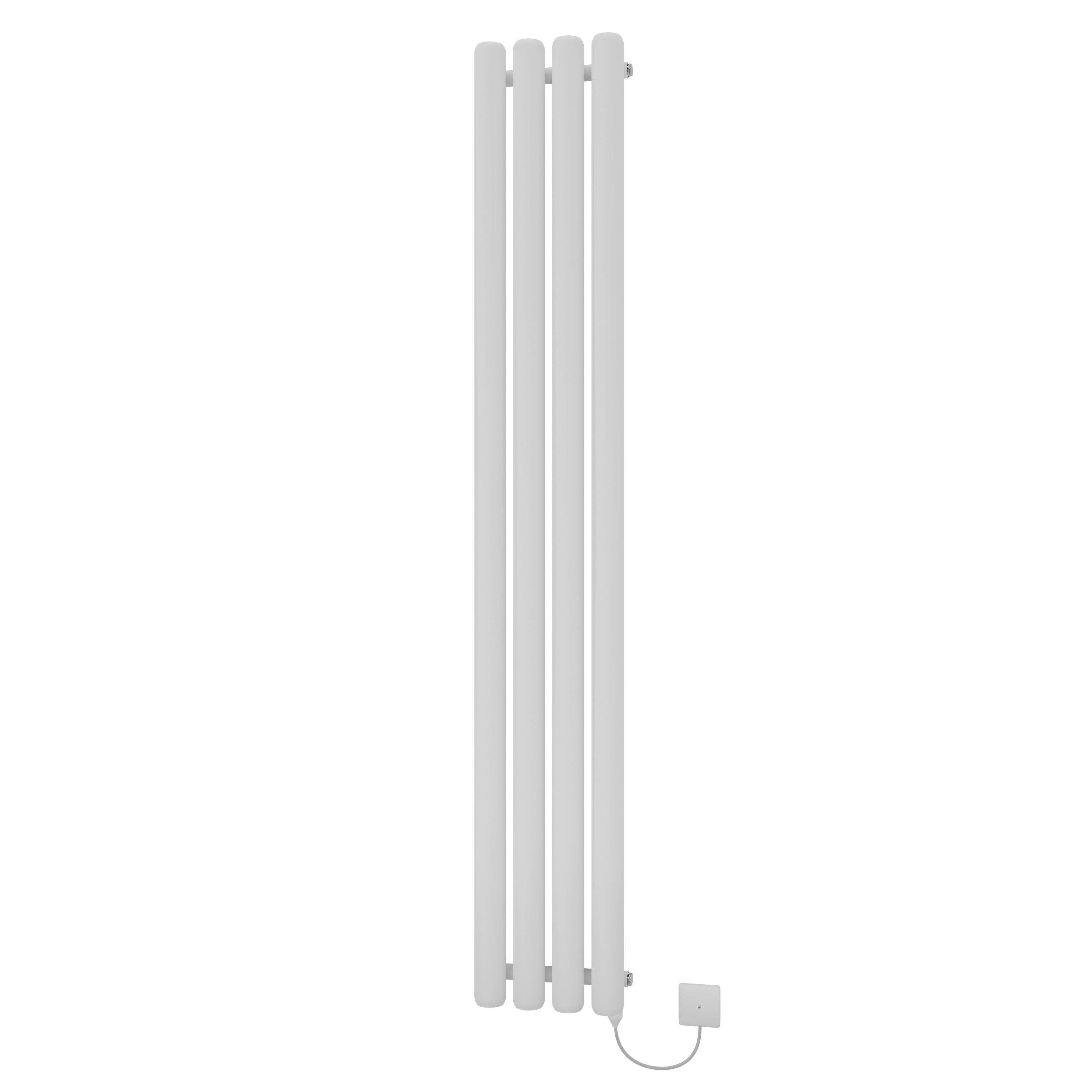 Ximax Vulkan Round Tube Satin White Vertical Electric Designer Radiator, (W)285mm X (H)1800mm Price Comparisons | Compare The Build