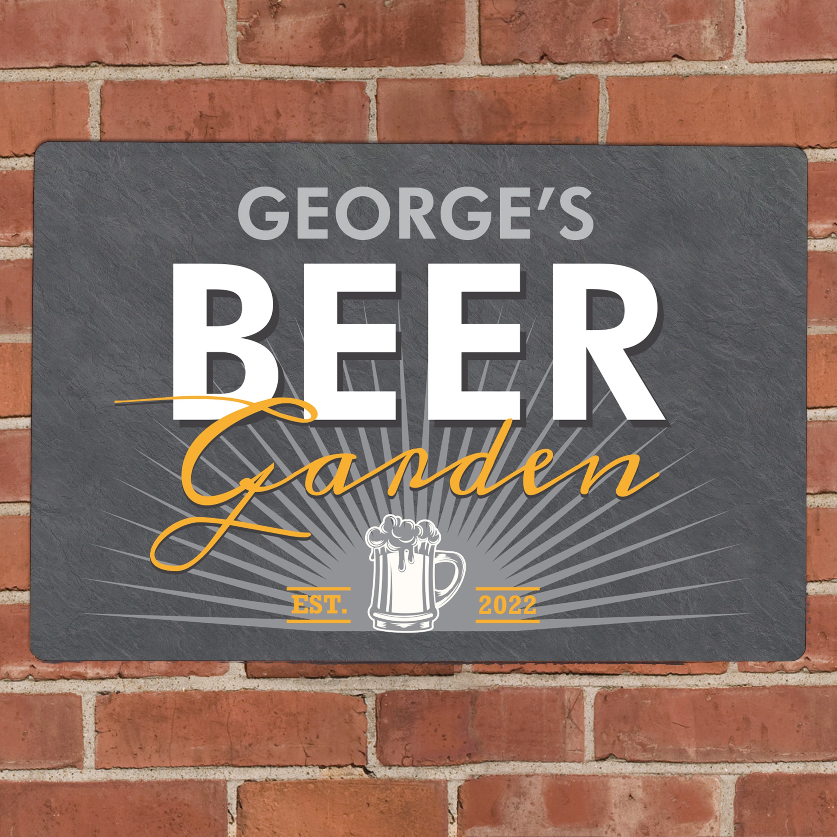 Personalised Beer Garden Metal Sign Grey Price Comparisons | Compare The Build