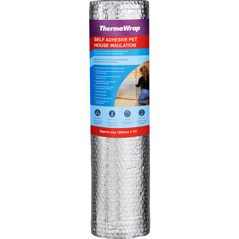 YBS Insulation ThermaWrap Self-Adhesive Pet House Insulation 1000mm x 7m Plastic Price Comparisons | Compare The Build